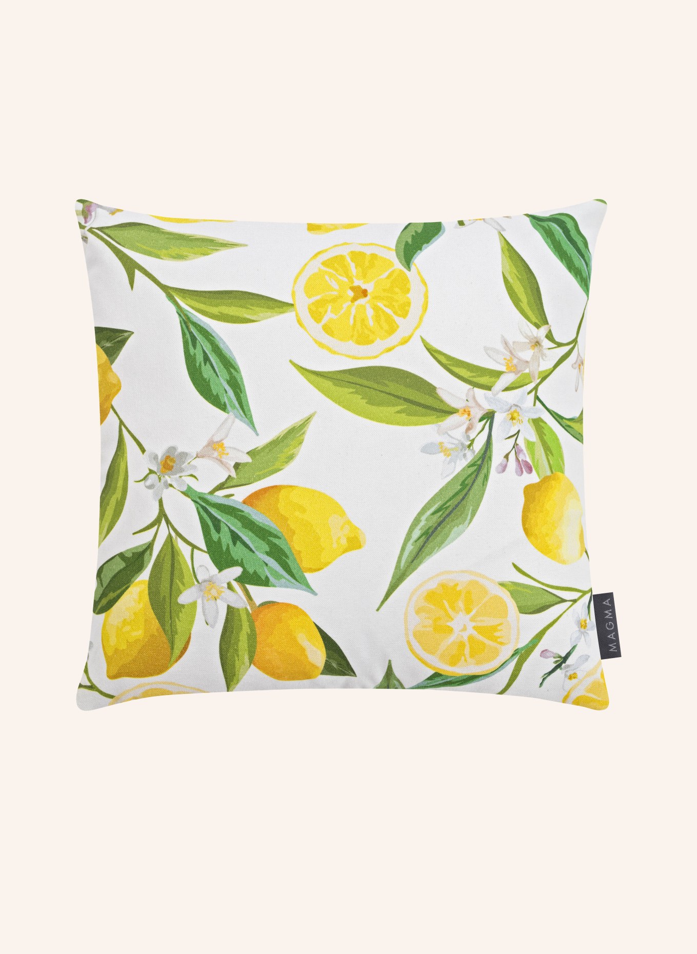 MAGMA Decorative cushion cover FRUTTA, Color: YELLOW/ WHITE/ GREEN (Image 1)