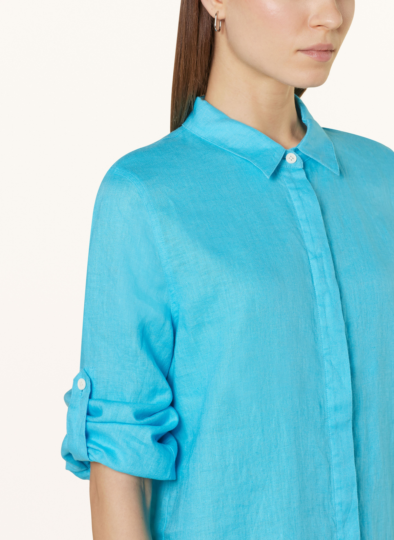 lilienfels Koszula z lnu z rękawami 3/4: JASKRAWY NIEBIESKI