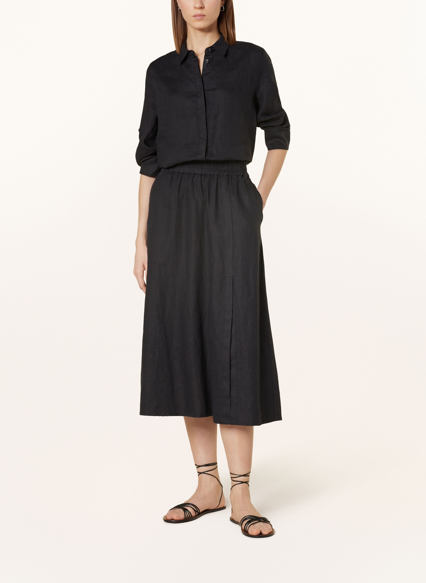 lilienfels Linen skirt, Color: BLACK (Image 2)