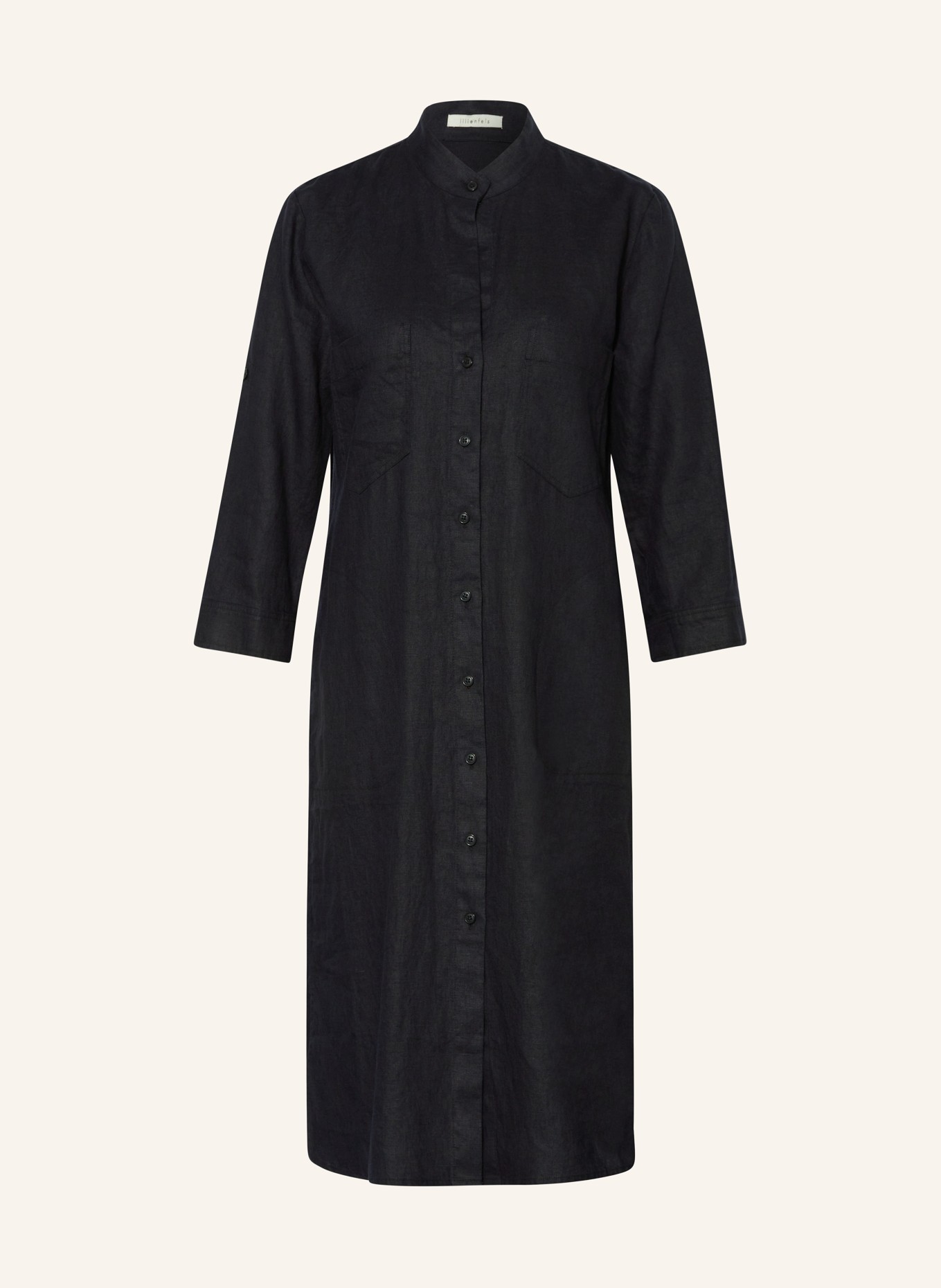 lilienfels Linen dress with 3/4 sleeves, Color: 10906 schwarz (Image 1)