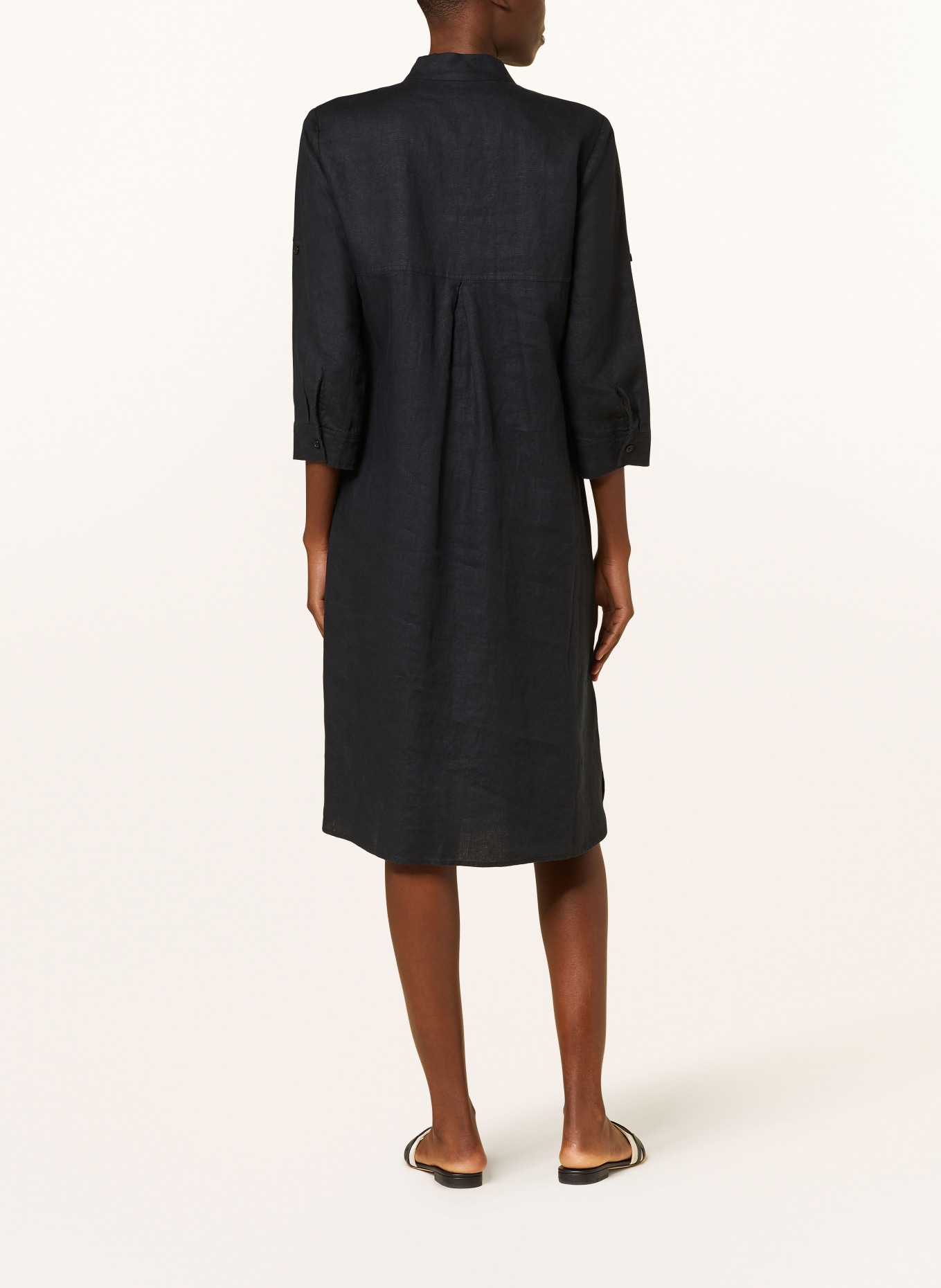 lilienfels Linen dress with 3/4 sleeves, Color: 10906 schwarz (Image 3)