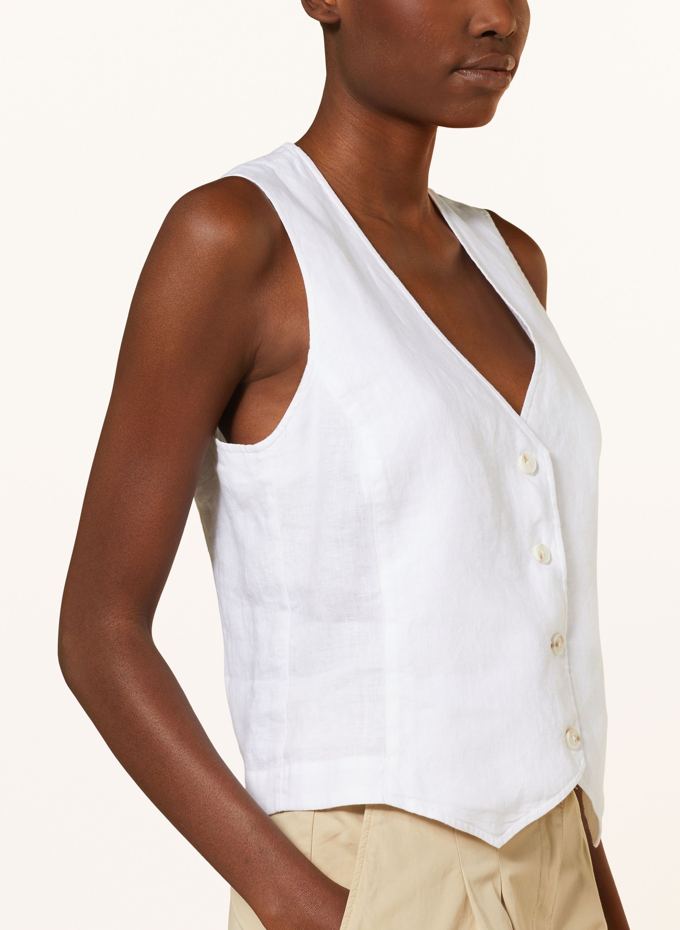 lilienfels Linen vest, Color: WHITE (Image 4)
