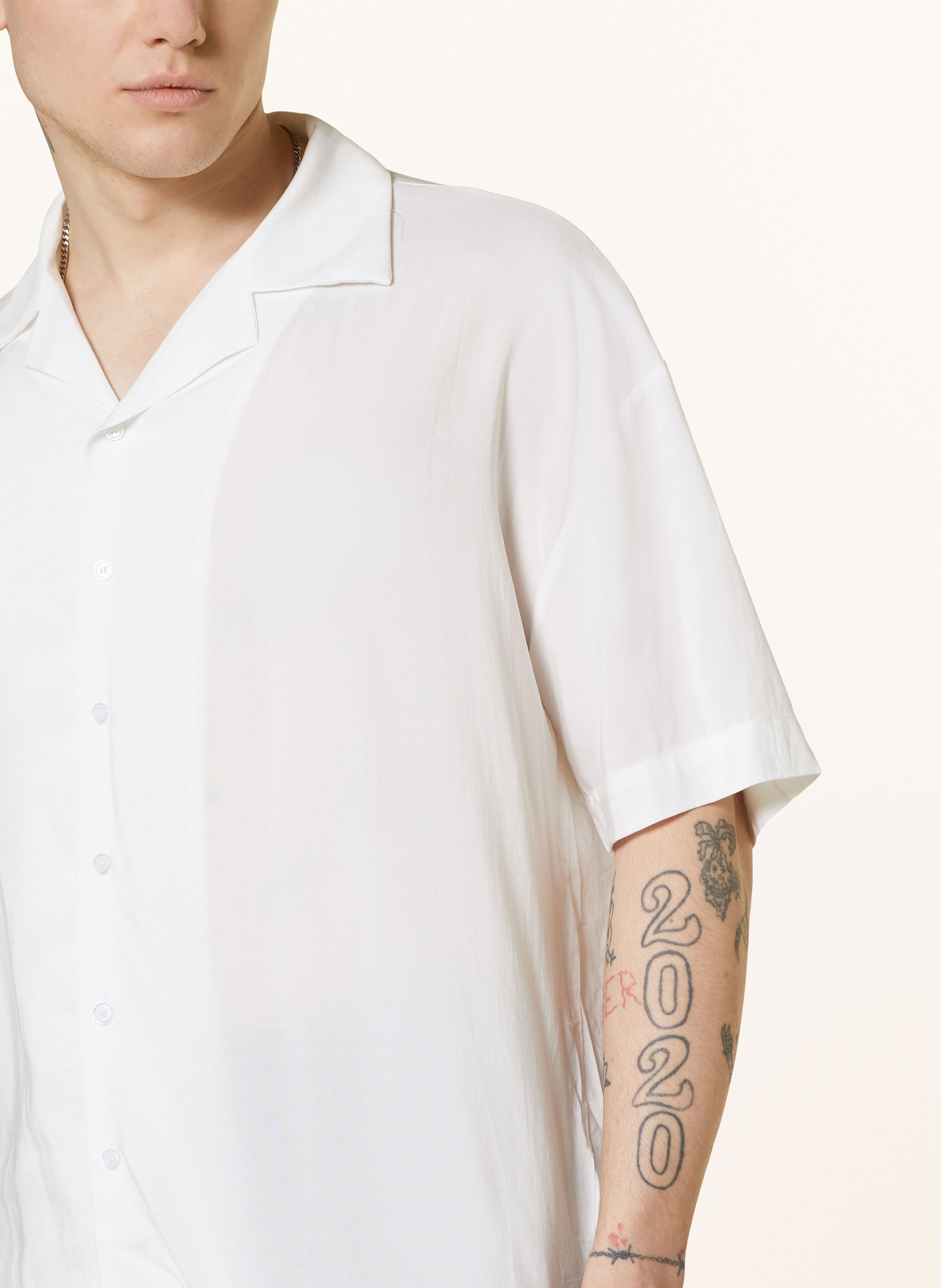 don't waste culture Resort shirt ASJA comfort fit, Color: WHITE (Image 4)
