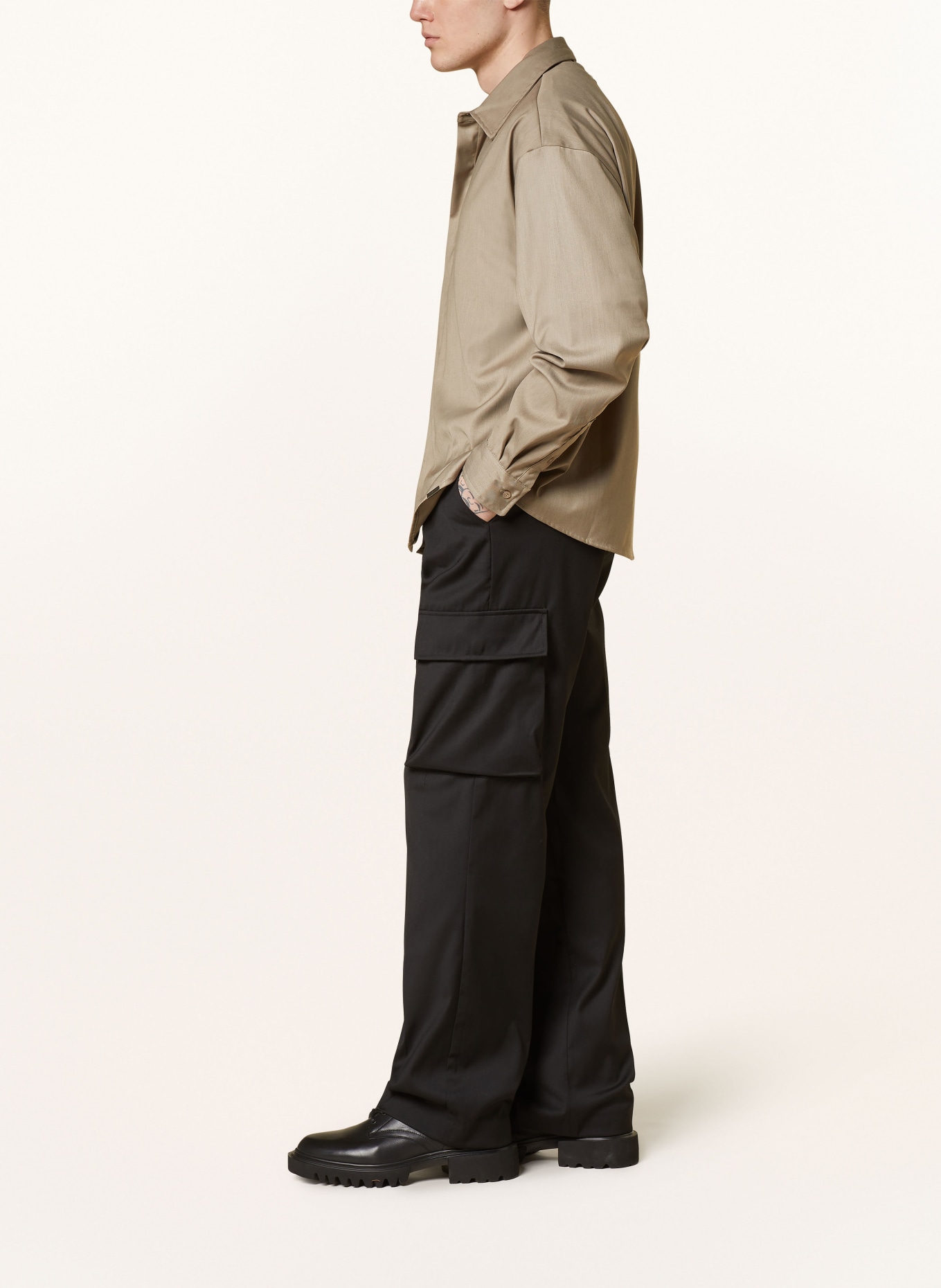 don't waste culture Cargo pants ZABULON regular fit, Color: BLACK (Image 4)
