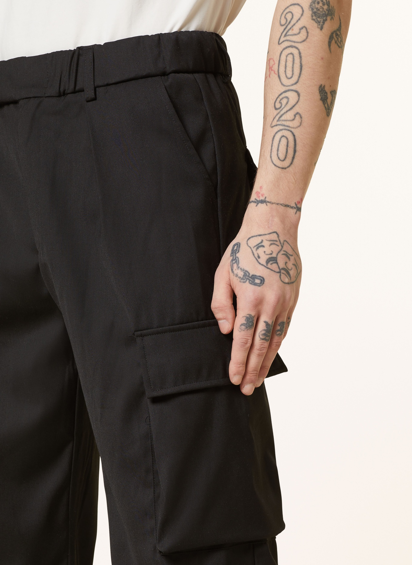 don't waste culture Cargo pants ZABULON regular fit, Color: BLACK (Image 5)