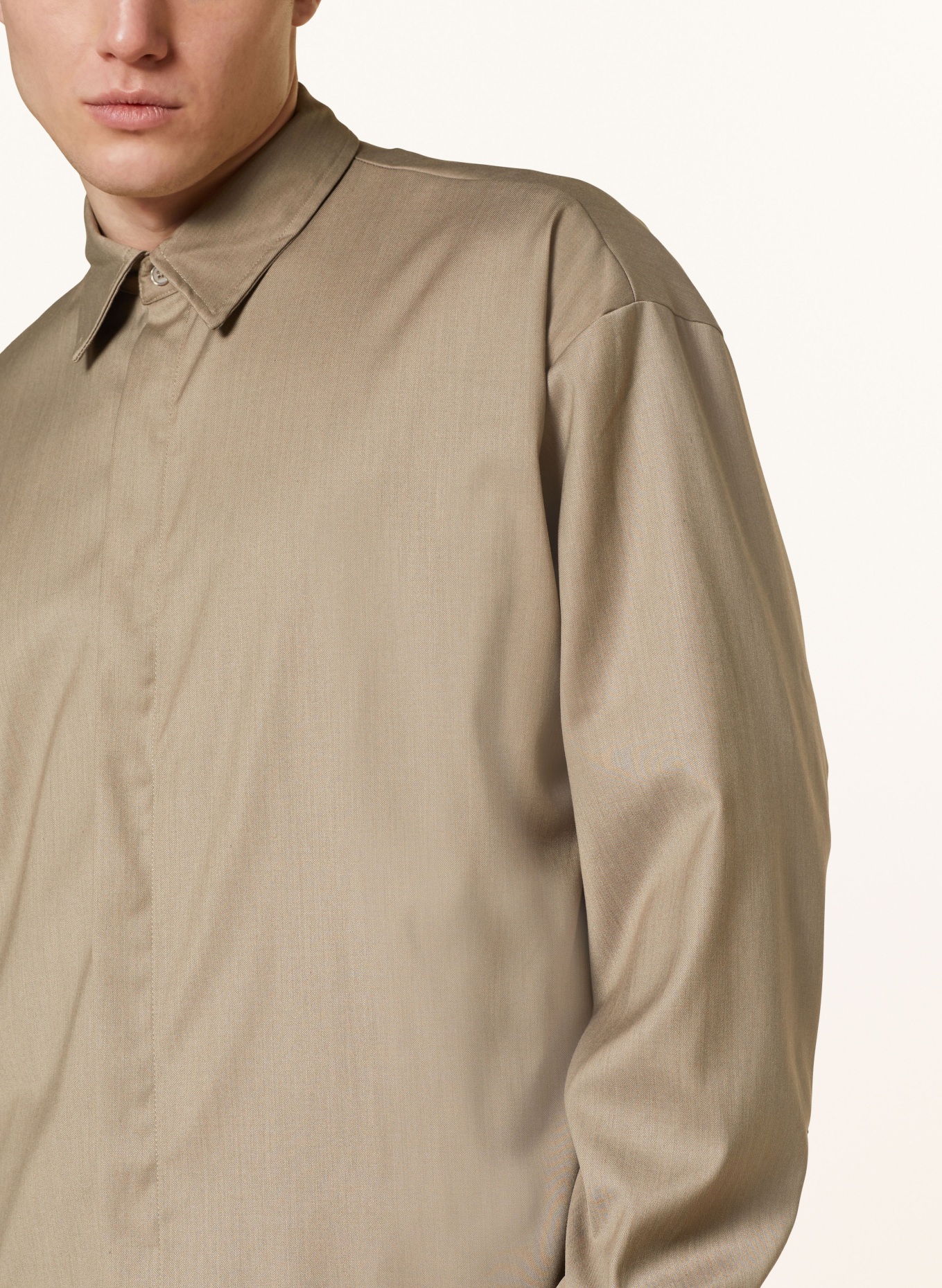 don't waste culture Overshirt SIDDIQ comfort fit, Color: TAUPE (Image 4)