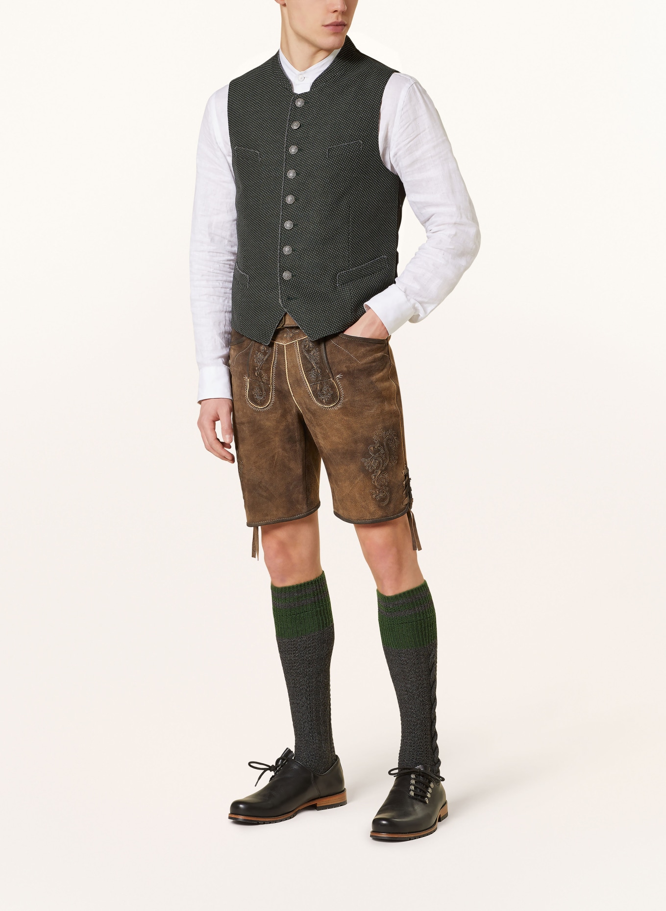 Grasegger Trachten waistcoat XENO, Color: DARK GREEN/ BLACK (Image 2)