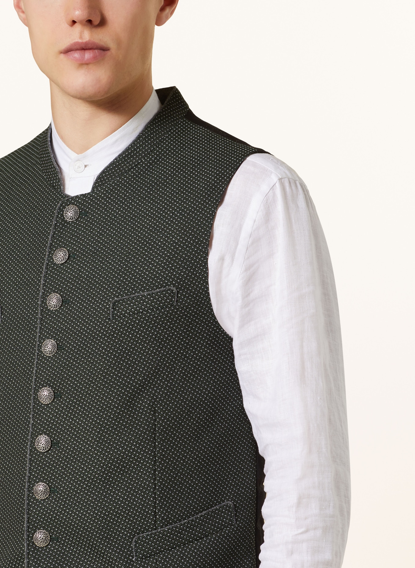 Grasegger Trachten waistcoat XENO, Color: DARK GREEN/ BLACK (Image 4)