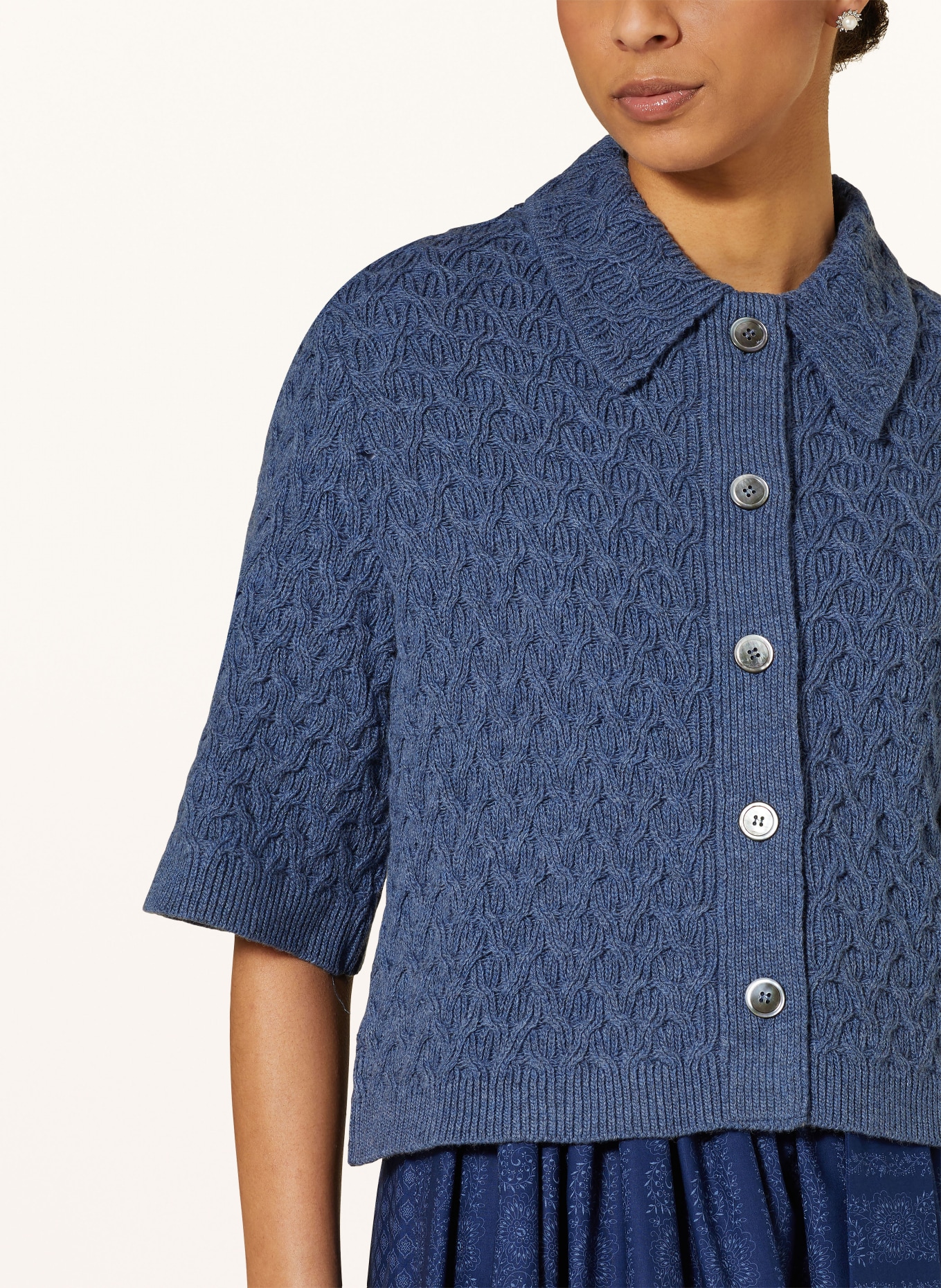 Grasegger Cardigan in merino wool, Color: BLUE (Image 4)