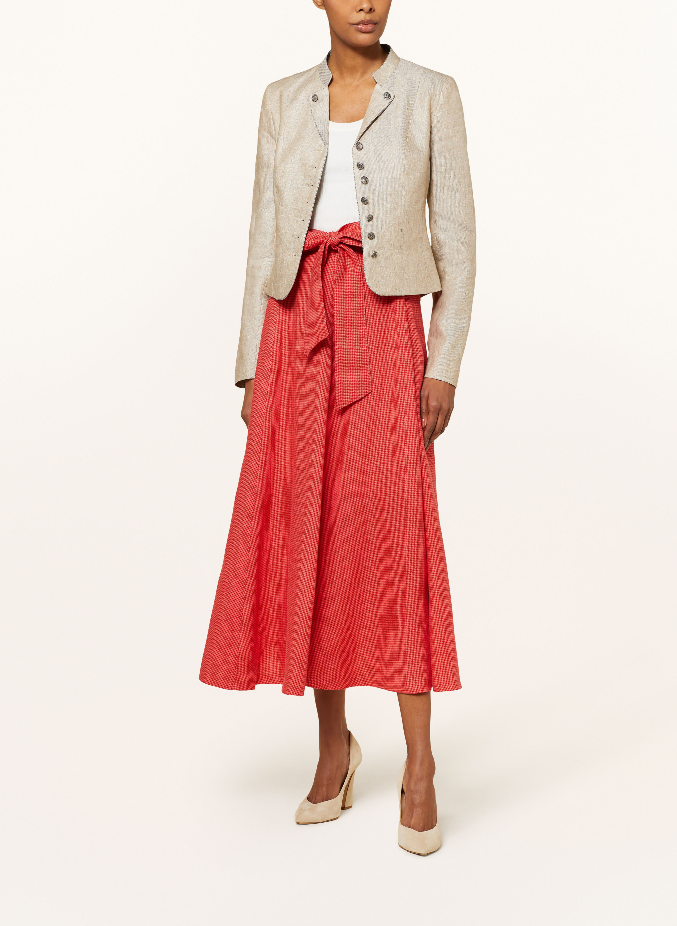 Grasegger Linen skirt ILSE, Color: ORANGE/ RED (Image 2)