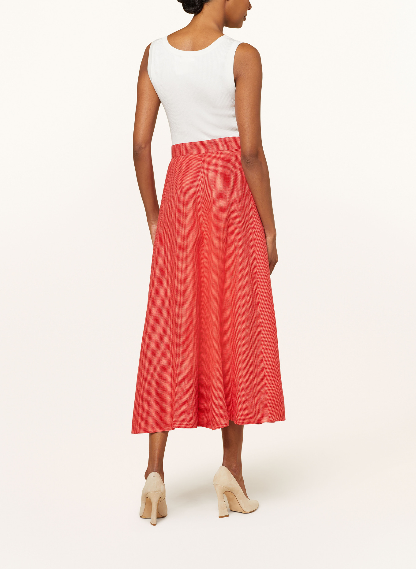 Grasegger Linen skirt ILSE, Color: ORANGE/ RED (Image 3)