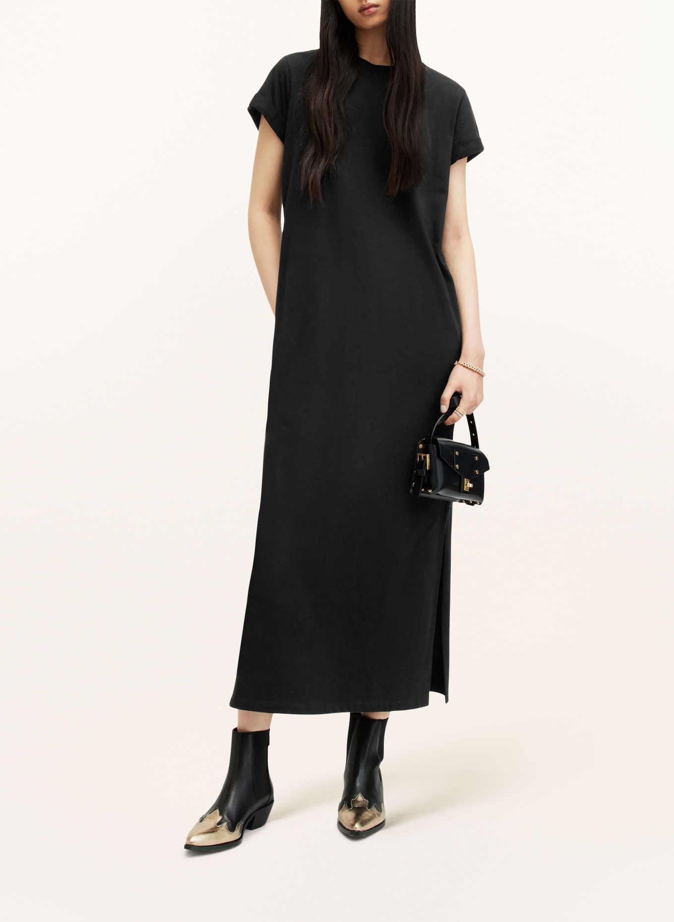 ALLSAINTS Jersey dress ANNA, Color: BLACK (Image 2)