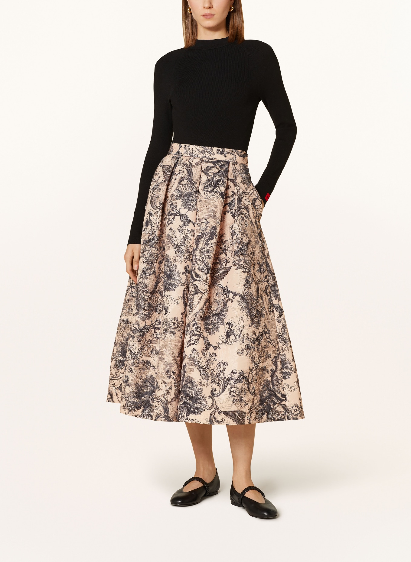 LUNATICA MILANO Jacquard skirt, Color: ROSE/ BLACK (Image 2)
