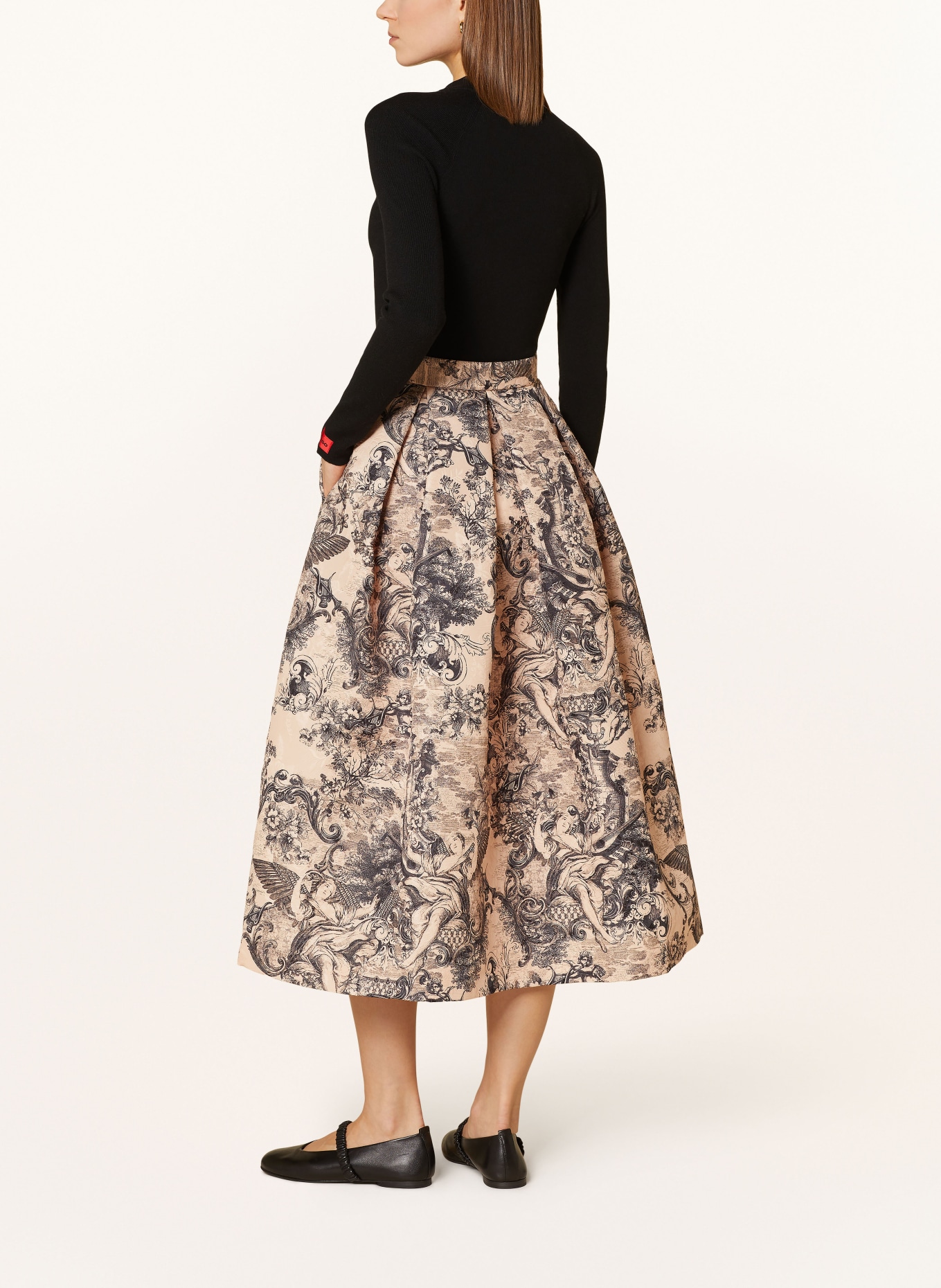 LUNATICA MILANO Jacquard skirt, Color: ROSE/ BLACK (Image 3)