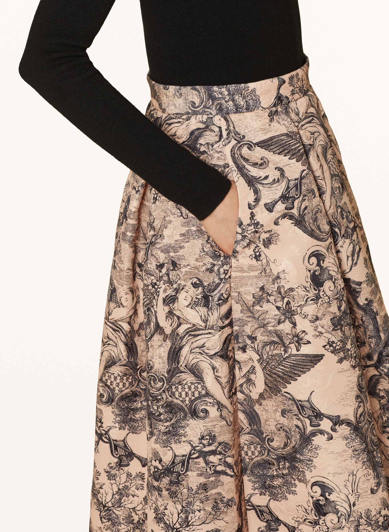 LUNATICA MILANO Jacquard skirt, Color: ROSE/ BLACK (Image 4)
