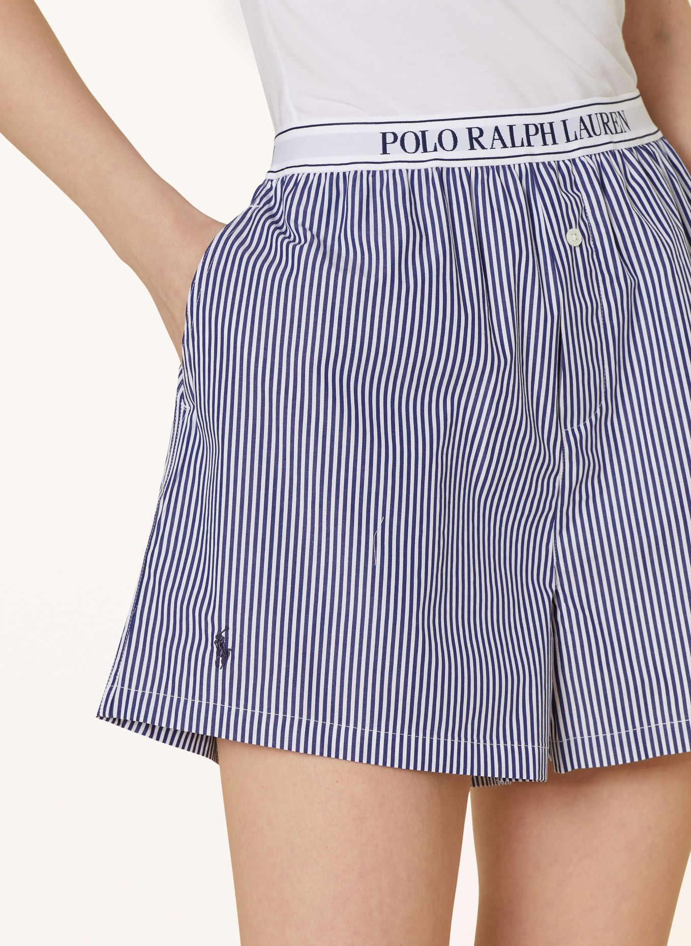 POLO RALPH LAUREN Schlafshorts, Farbe: WEISS/ DUNKELBLAU (Bild 5)