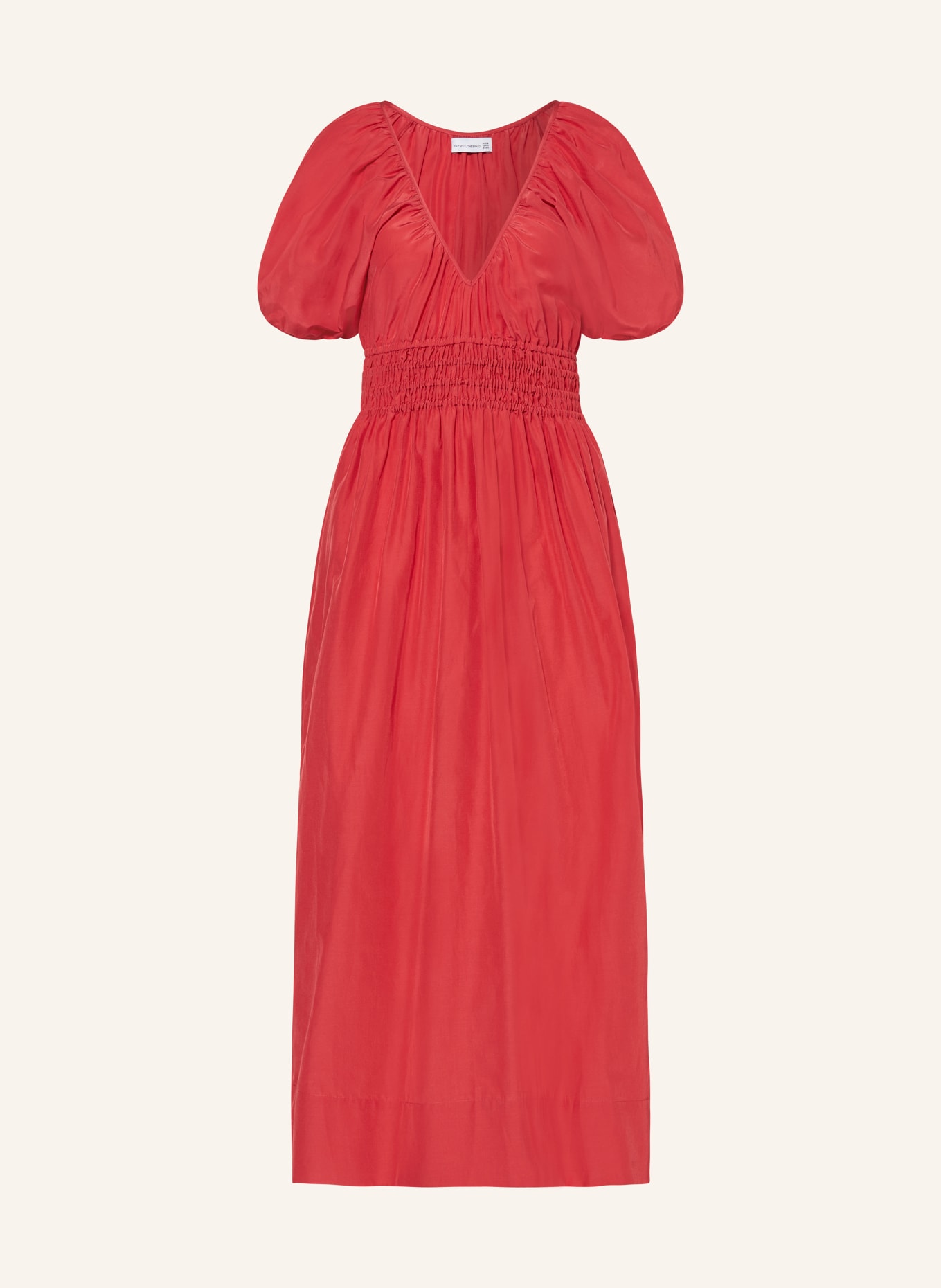 FAITHFULL THE BRAND Dress TEATRO with silk, Color: RED (Image 1)