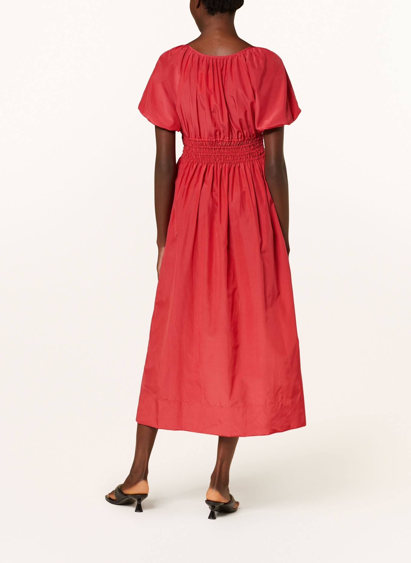 FAITHFULL THE BRAND Dress TEATRO with silk, Color: RED (Image 3)