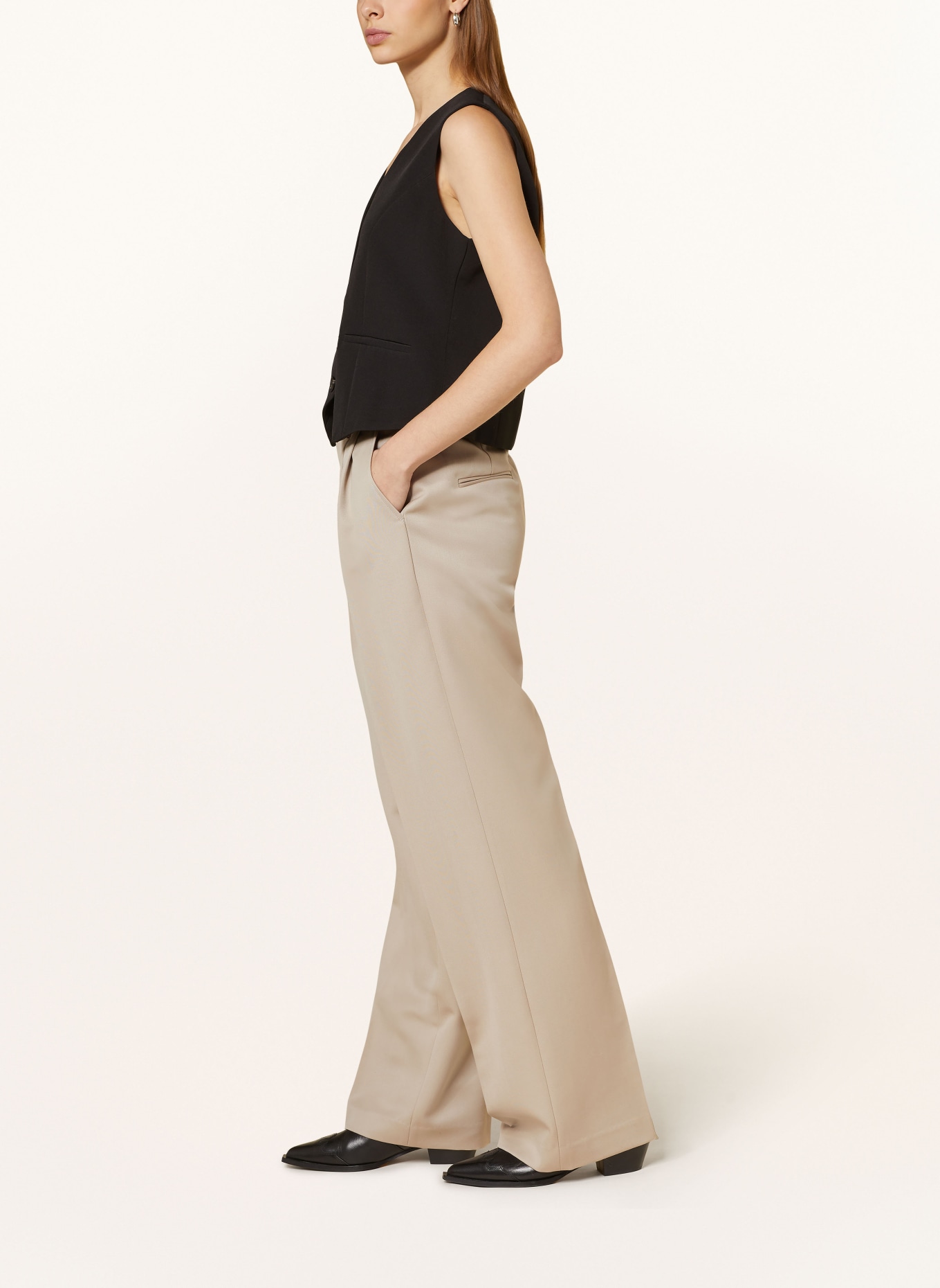 ANINE BING Wide leg trousers CARRIE, Color: TAUPE (Image 4)