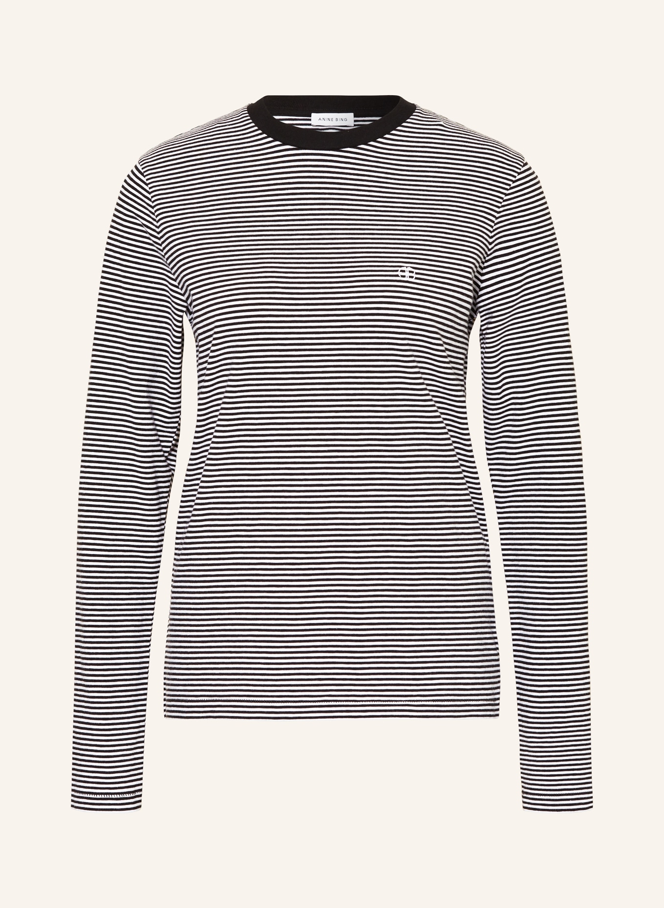 ANINE BING Long sleeve shirt RYLAN, Color: BLACK/ WHITE (Image 1)