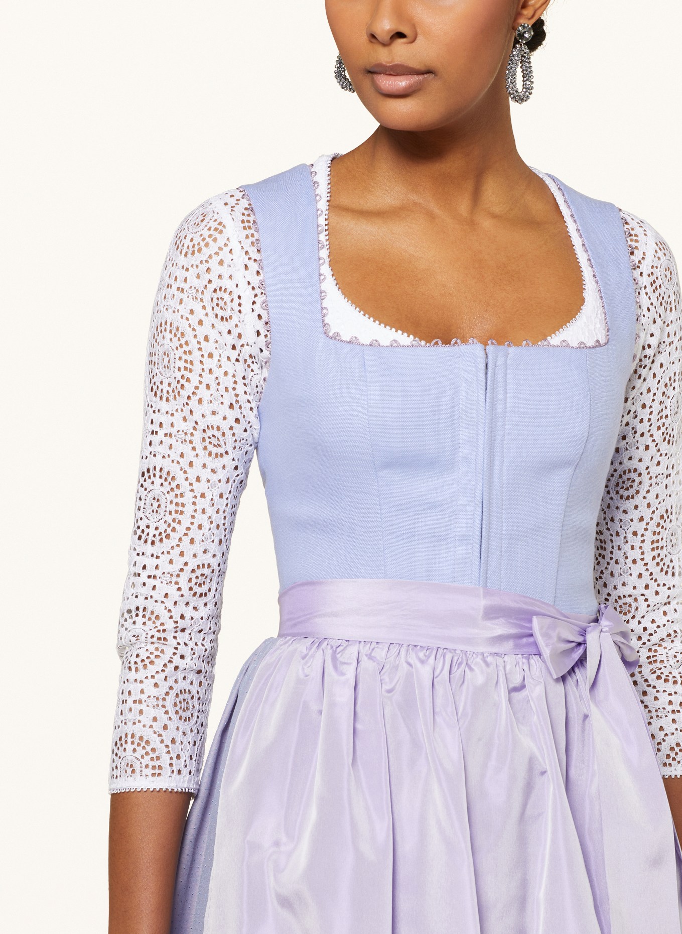 KINGA MATHE Dirndl blouse SAMANTHA in lace with 3/4 sleeves, Color: WHITE (Image 3)