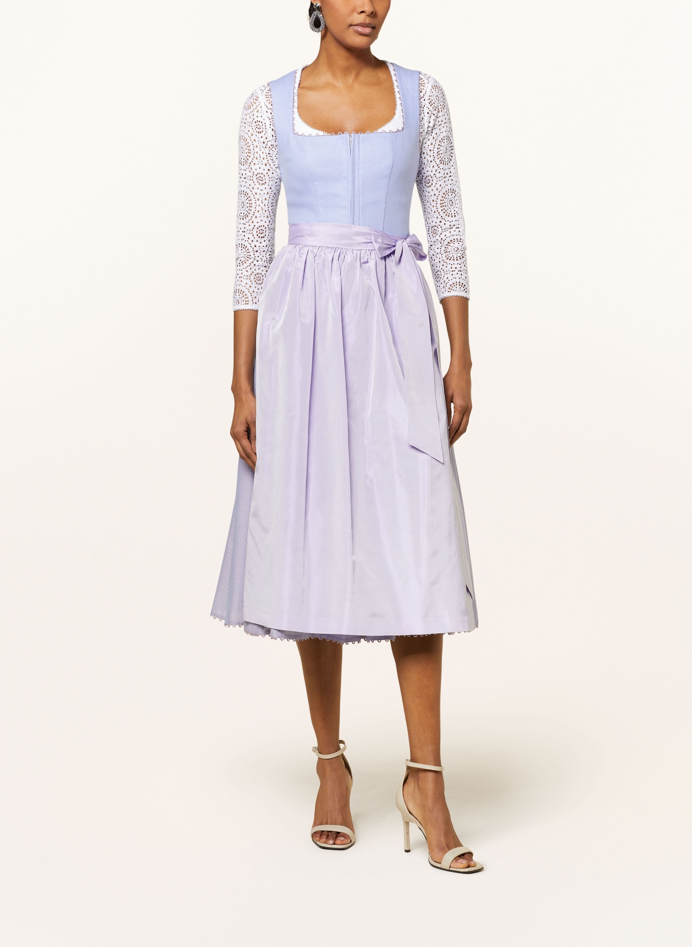 KINGA MATHE Dirndl MÜNCHEN with linen, Color: PURPLE/ LIGHT PURPLE (Image 2)