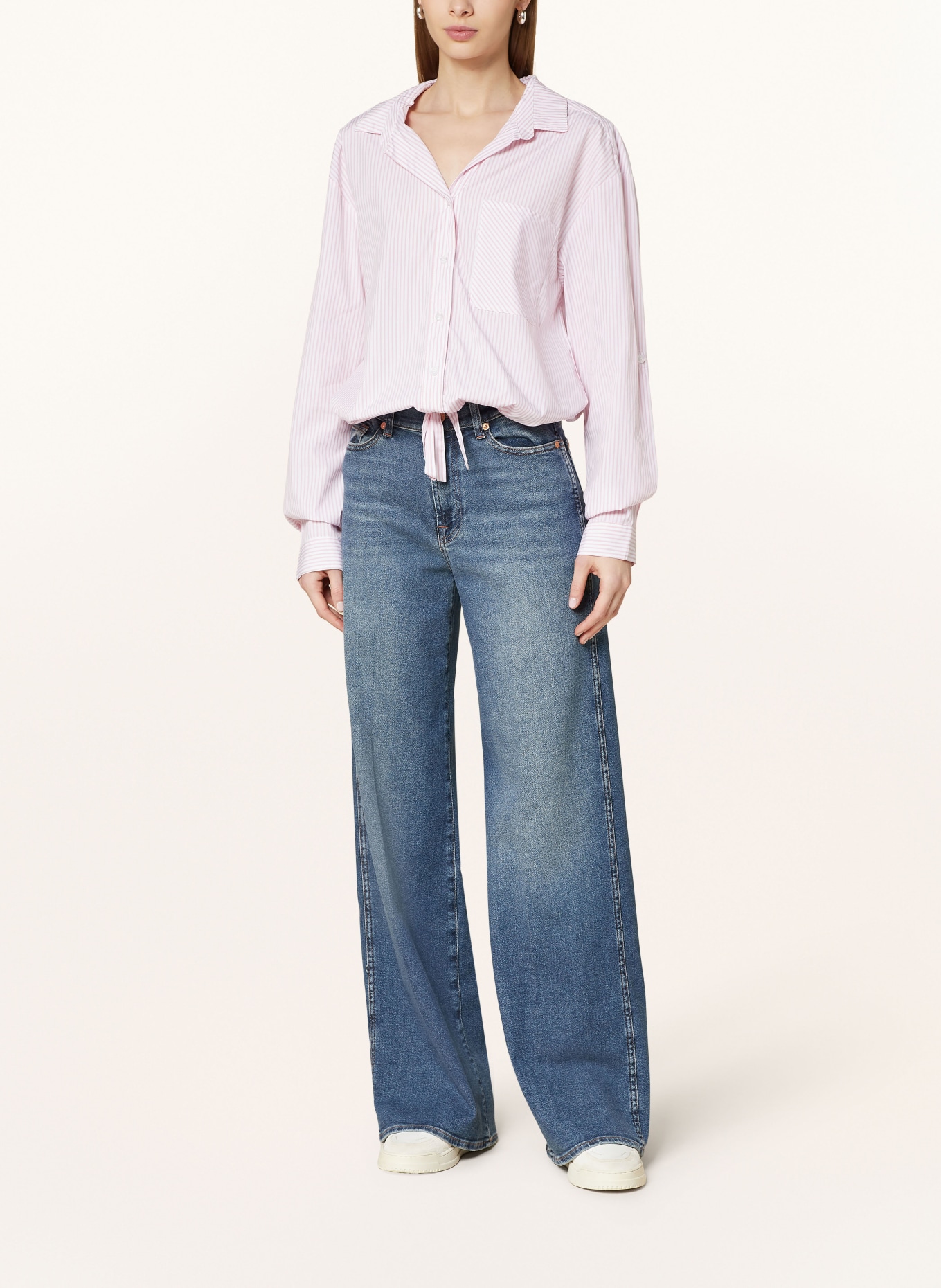 TRUE RELIGION Blouse, Color: WHITE/ PINK (Image 2)