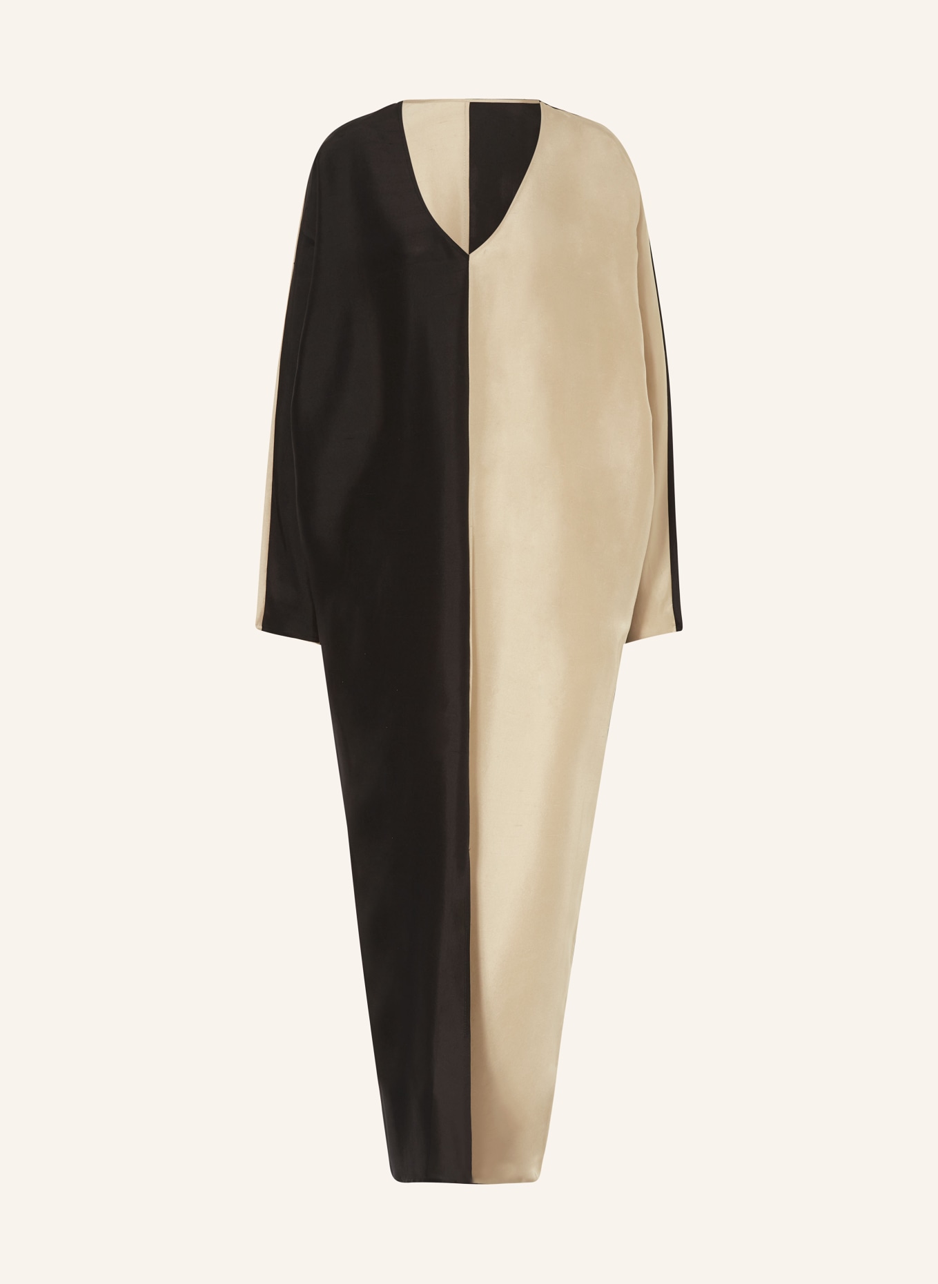 BY MALENE BIRGER Silk dress LUCINE, Color: BLACK/ BEIGE (Image 1)