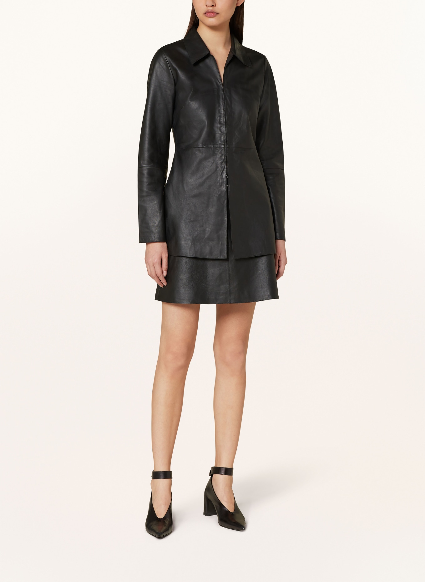 BY MALENE BIRGER Shirt blouse ALEYS made of leather, Color: BLACK (Image 2)