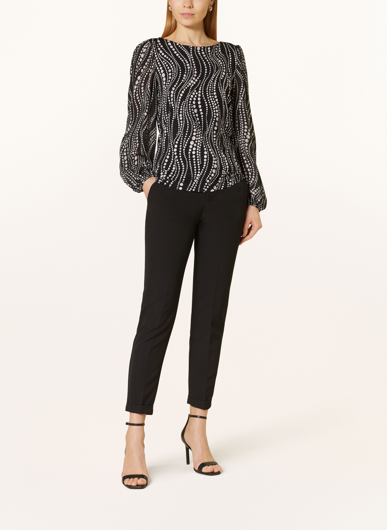 Phase Eight Shirt blouse PATRICIA in mixed materials, Color: BLACK/ BEIGE (Image 2)