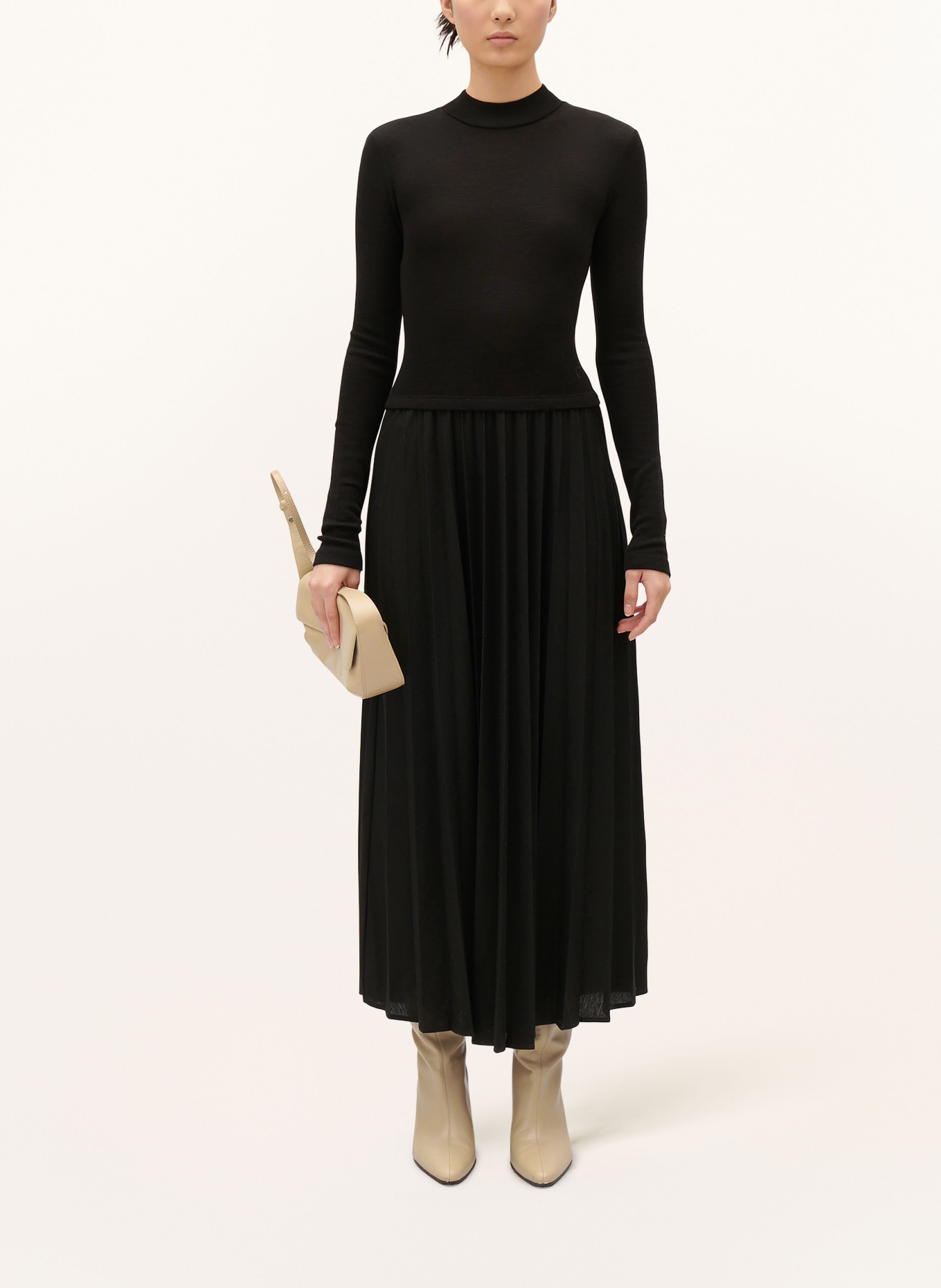 CLAUDIE PIERLOT Jerseykleid mit Plissees, Farbe: SCHWARZ (Bild 2)