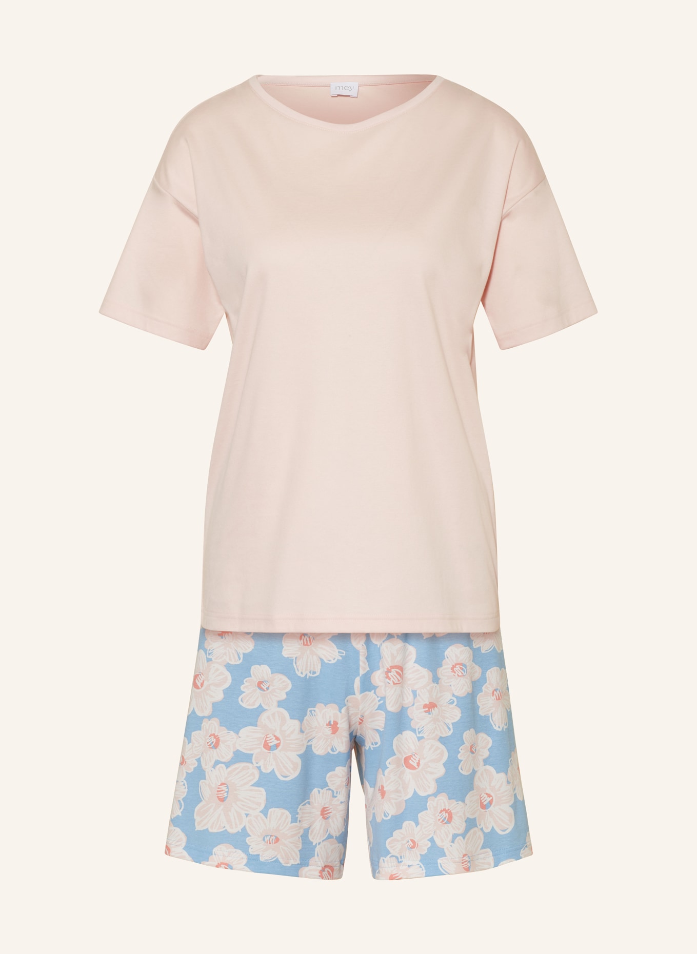 mey Shorty pajamas series CAJA, Color: LIGHT PINK/ LIGHT BLUE/ WHITE (Image 1)