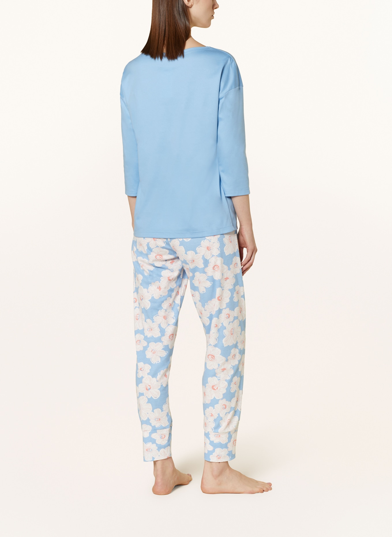 mey 7/8 pajamas series CAJA, Color: LIGHT BLUE/ LIGHT PINK/ WHITE (Image 3)