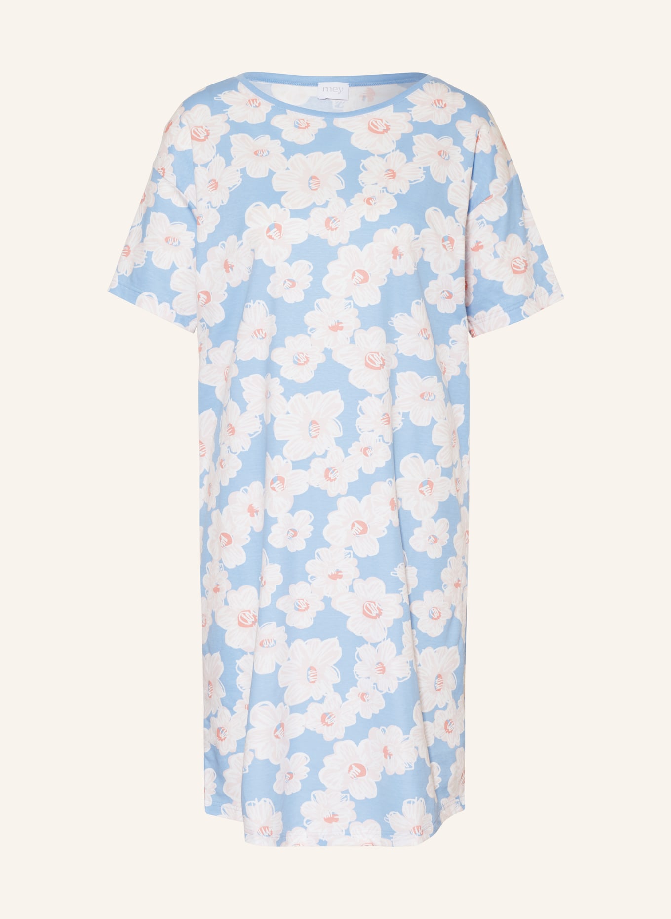 mey Nightgown series CAJA, Color: LIGHT PINK/ WHITE/ LIGHT BLUE (Image 1)