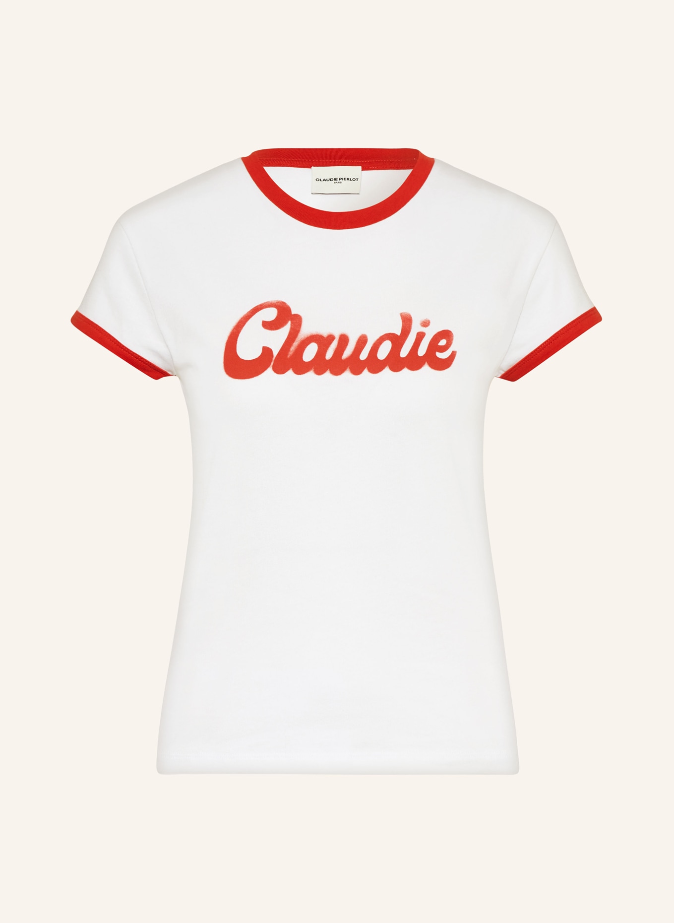 CLAUDIE PIERLOT T-Shirt, Farbe: WEISS/ ROT (Bild 1)