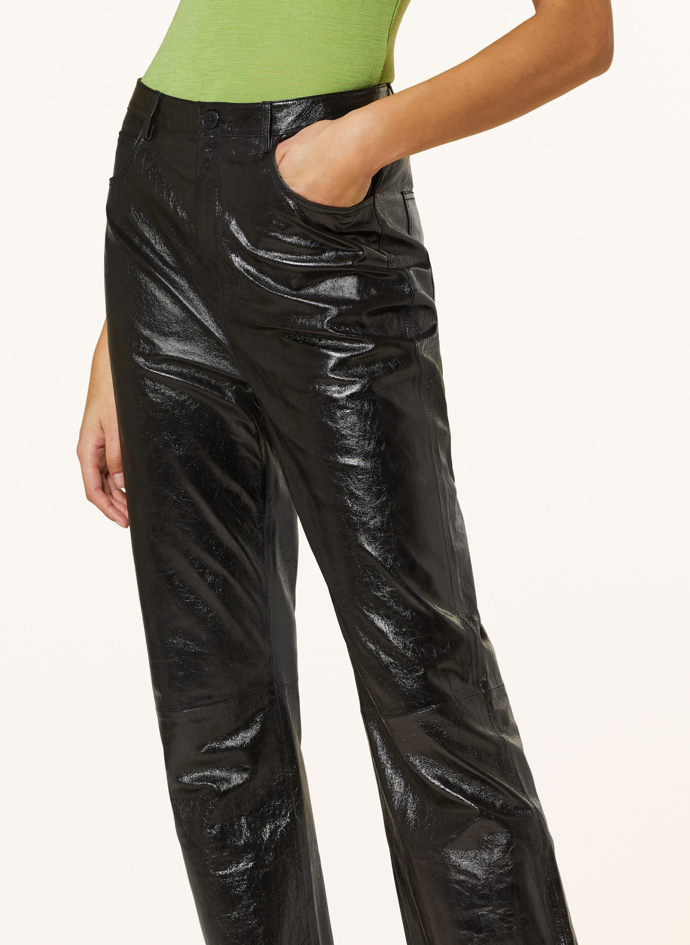 CLAUDIE PIERLOT Spodnie skórzane, Kolor: CZARNY (Obrazek 5)
