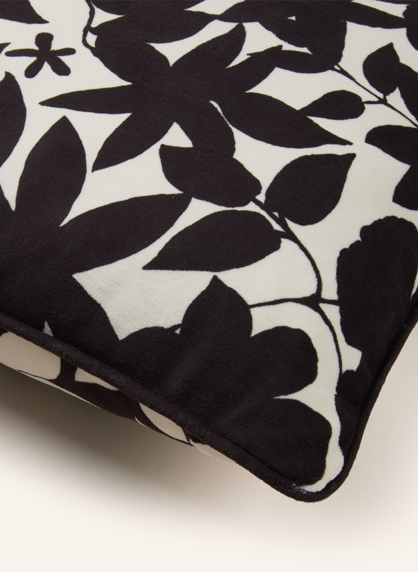 ESSENZA Decorative cushion IMARA in velvet, Color: BLACK/ CREAM (Image 3)