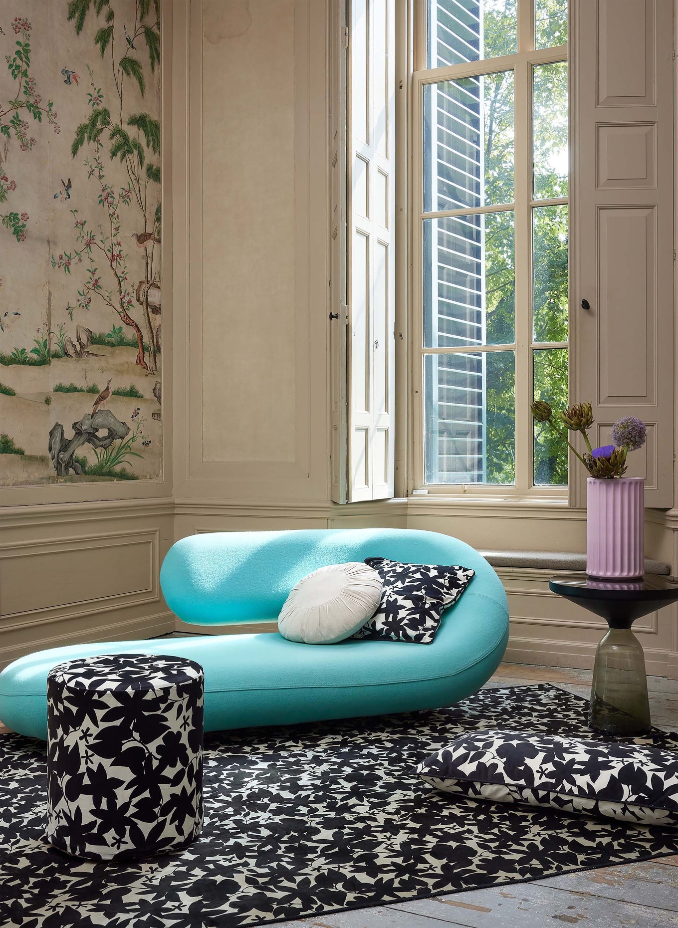 ESSENZA Decorative cushion IMARA in velvet, Color: BLACK/ CREAM (Image 4)