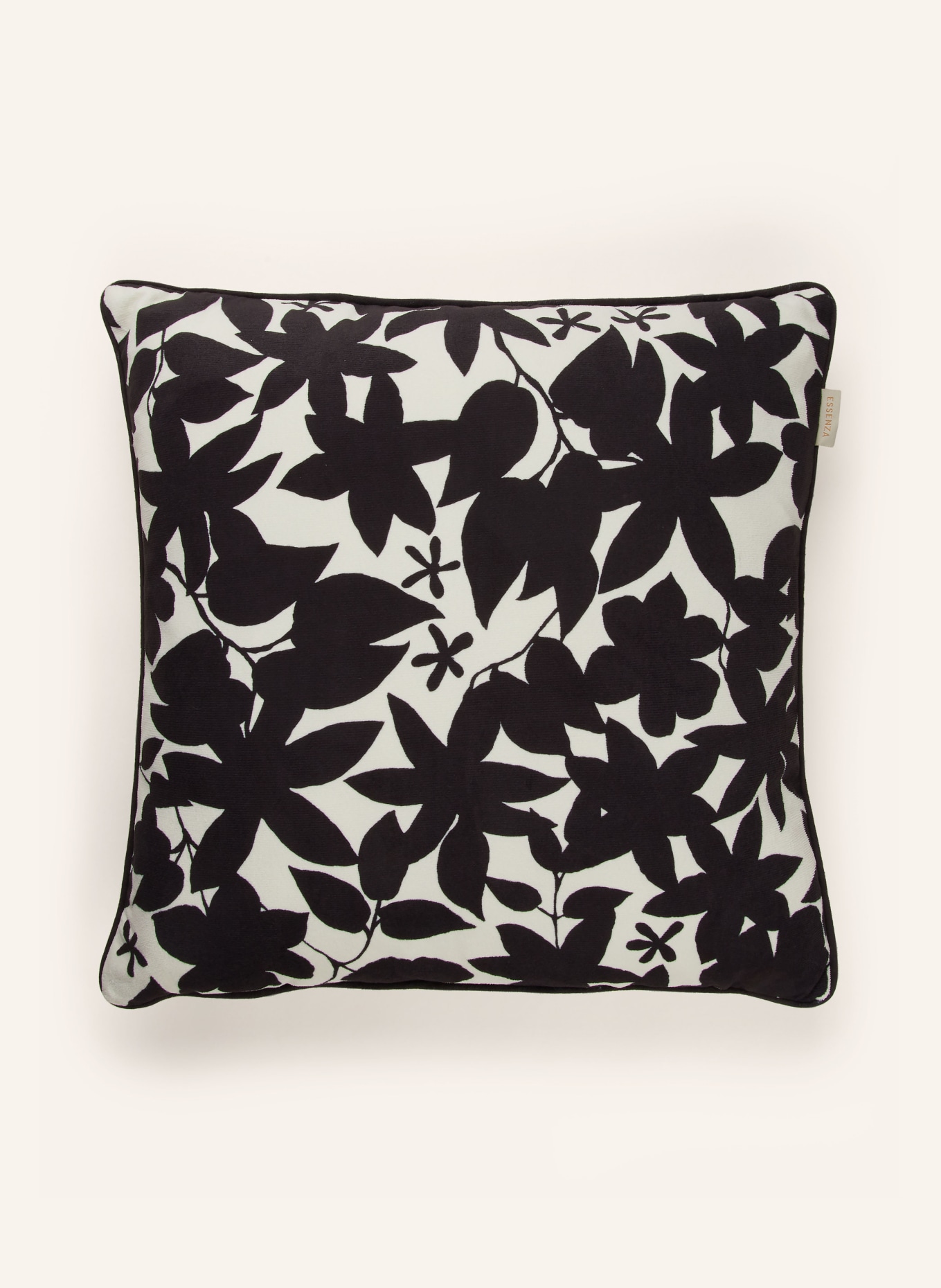 ESSENZA Decorative cushion IMARA in velvet, Color: BLACK/ CREAM (Image 1)