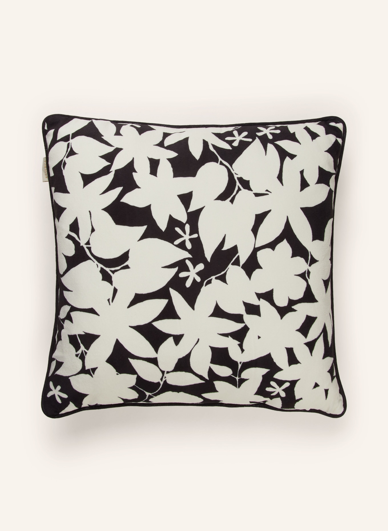 ESSENZA Decorative cushion IMARA in velvet, Color: BLACK/ CREAM (Image 2)