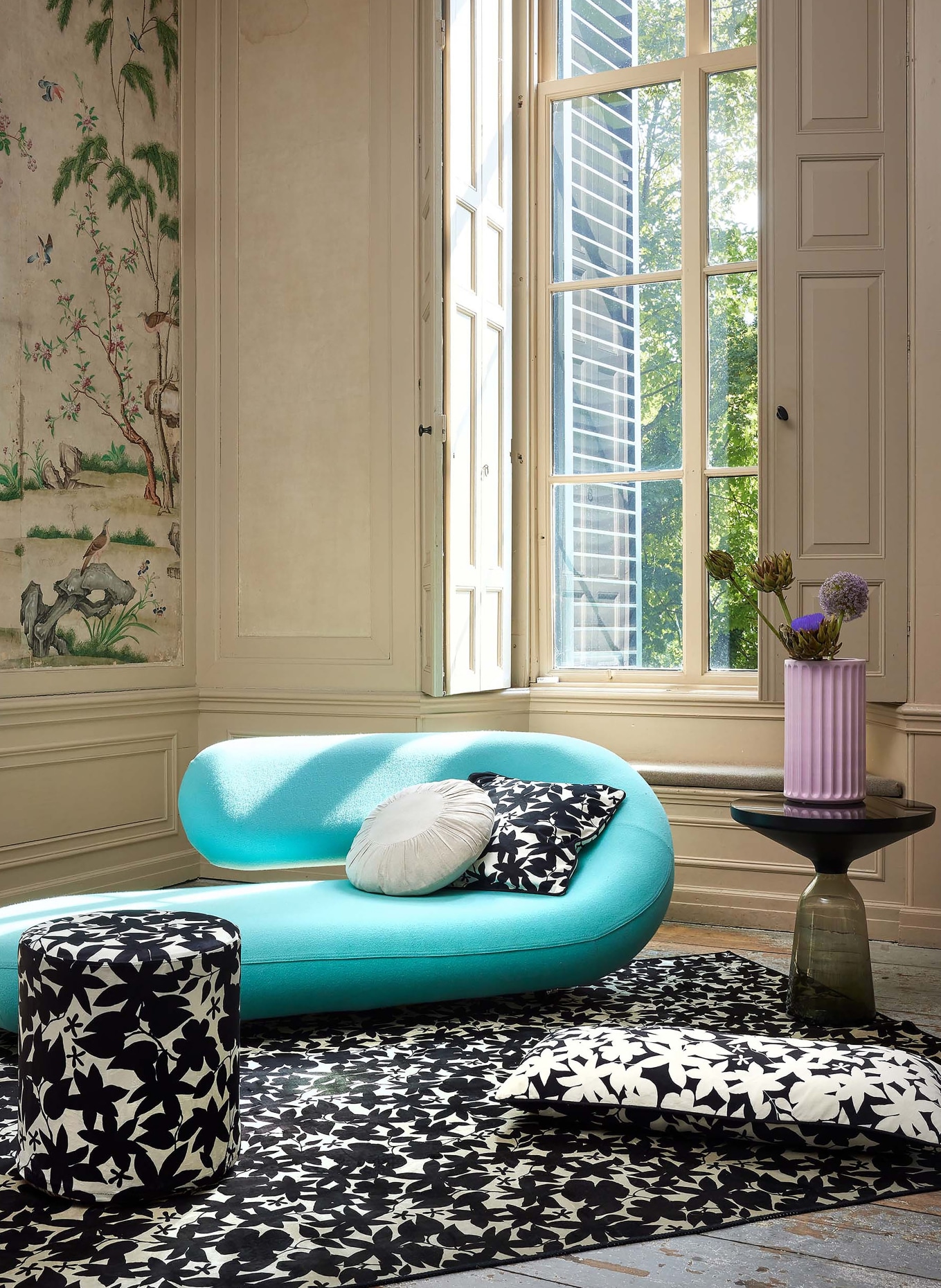 ESSENZA Decorative cushion IMARA in velvet, Color: BLACK/ CREAM (Image 4)