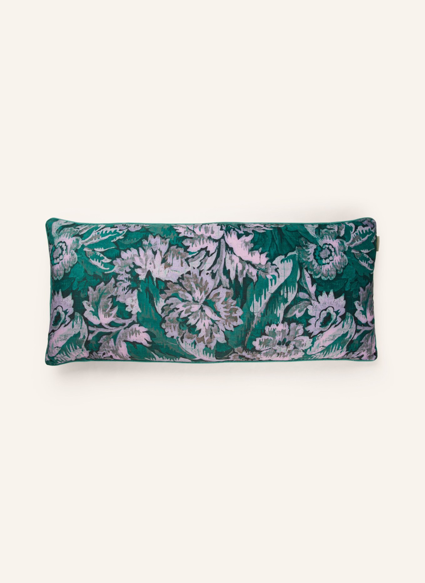 ESSENZA Decorative cushion YFKE in velvet, Color: GREEN/ LIGHT PURPLE/ DARK GREEN (Image 1)