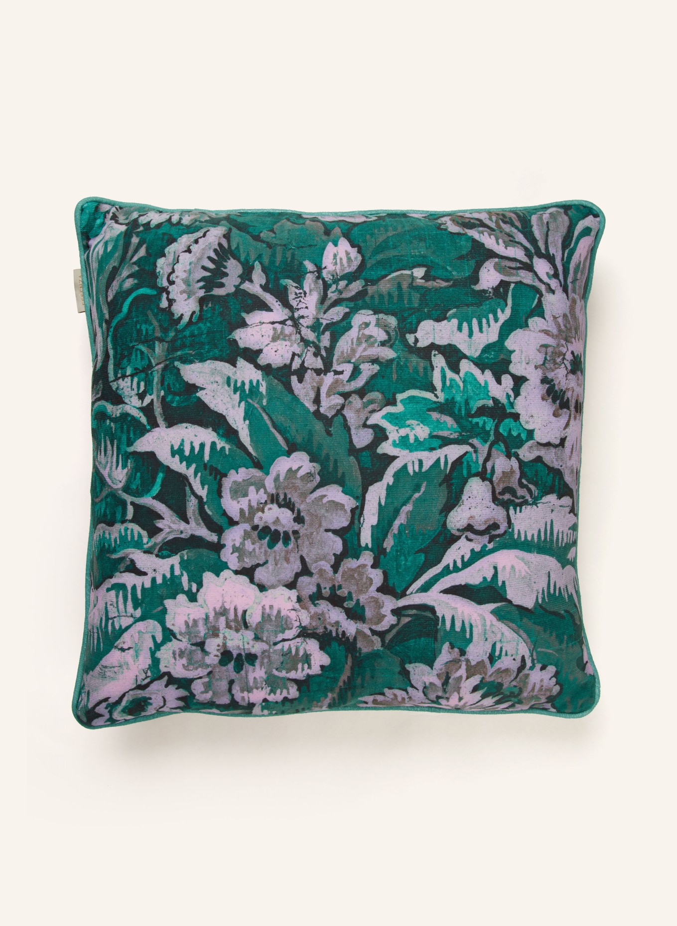 ESSENZA Decorative cushion YFKE in velvet, Color: GREEN/ LIGHT PURPLE/ DARK GREEN (Image 2)
