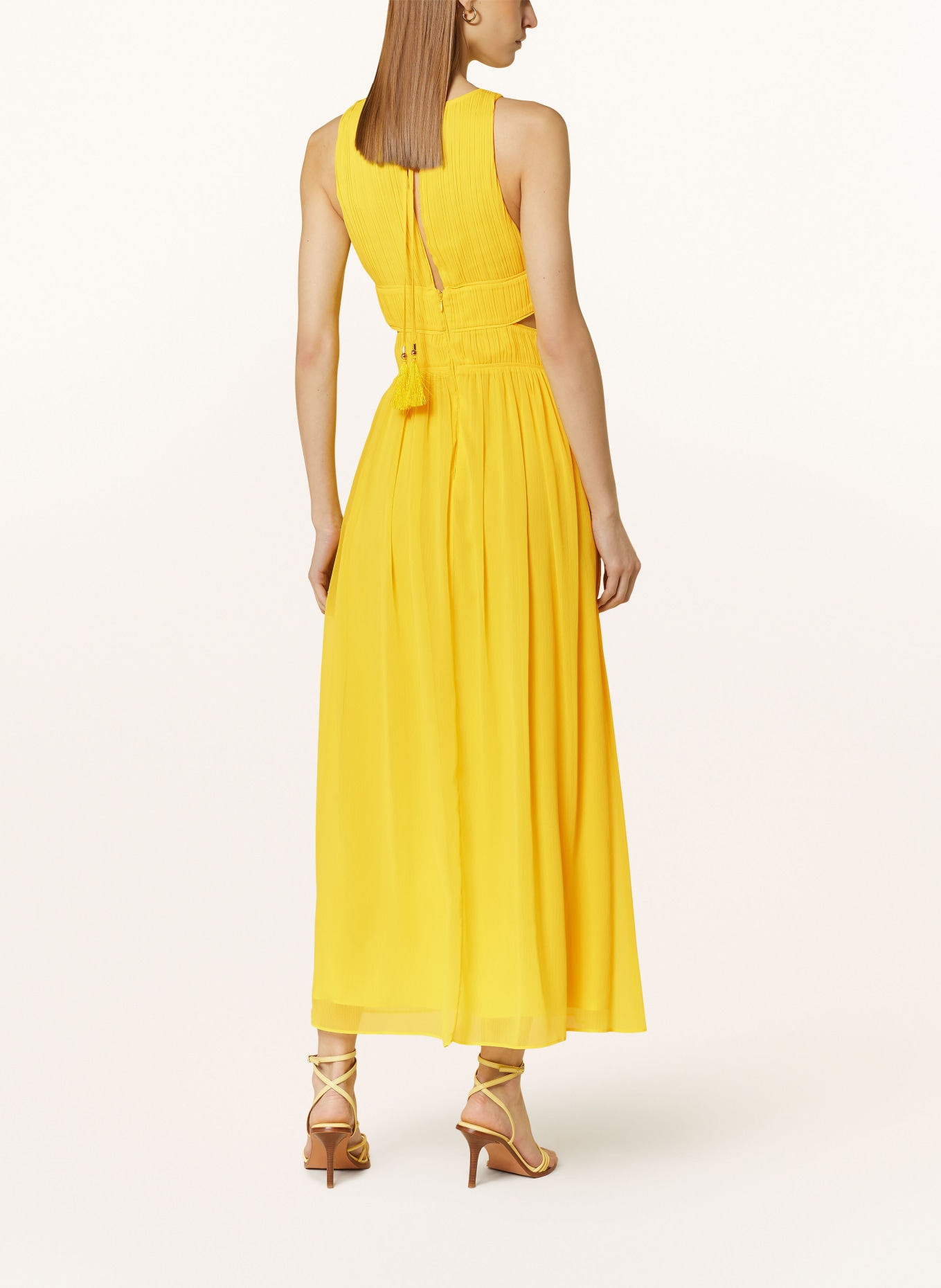 PATRIZIA PEPE Kleid mit Plissees und Cut-outs, Farbe: Y447 DYNAMIC YELLOW (Bild 3)