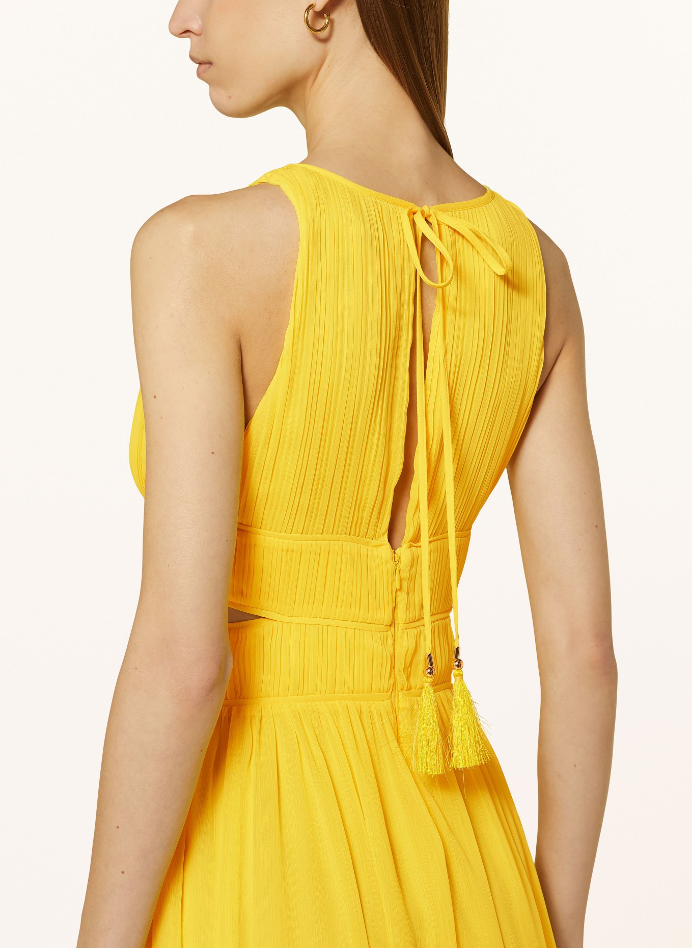 PATRIZIA PEPE Dress with pleats and cut-outs, Color: Y447 DYNAMIC YELLOW (Image 4)
