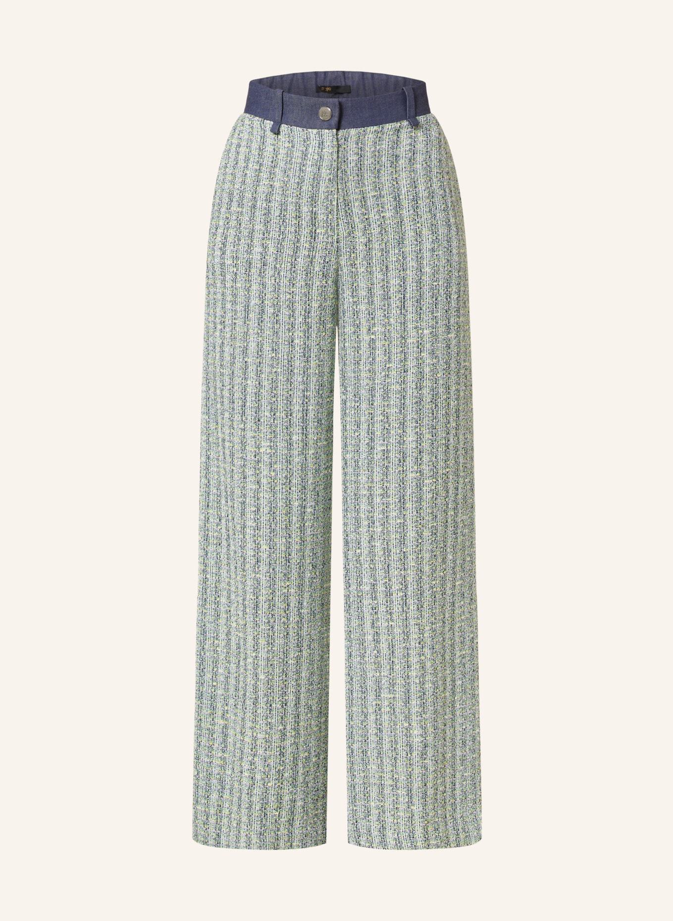 maje Spodnie z dzianiny z błyszczącą przędzą, Kolor: ZIELONY/ NIEBIESKI/ JASNOFIOLETOWY (Obrazek 1)