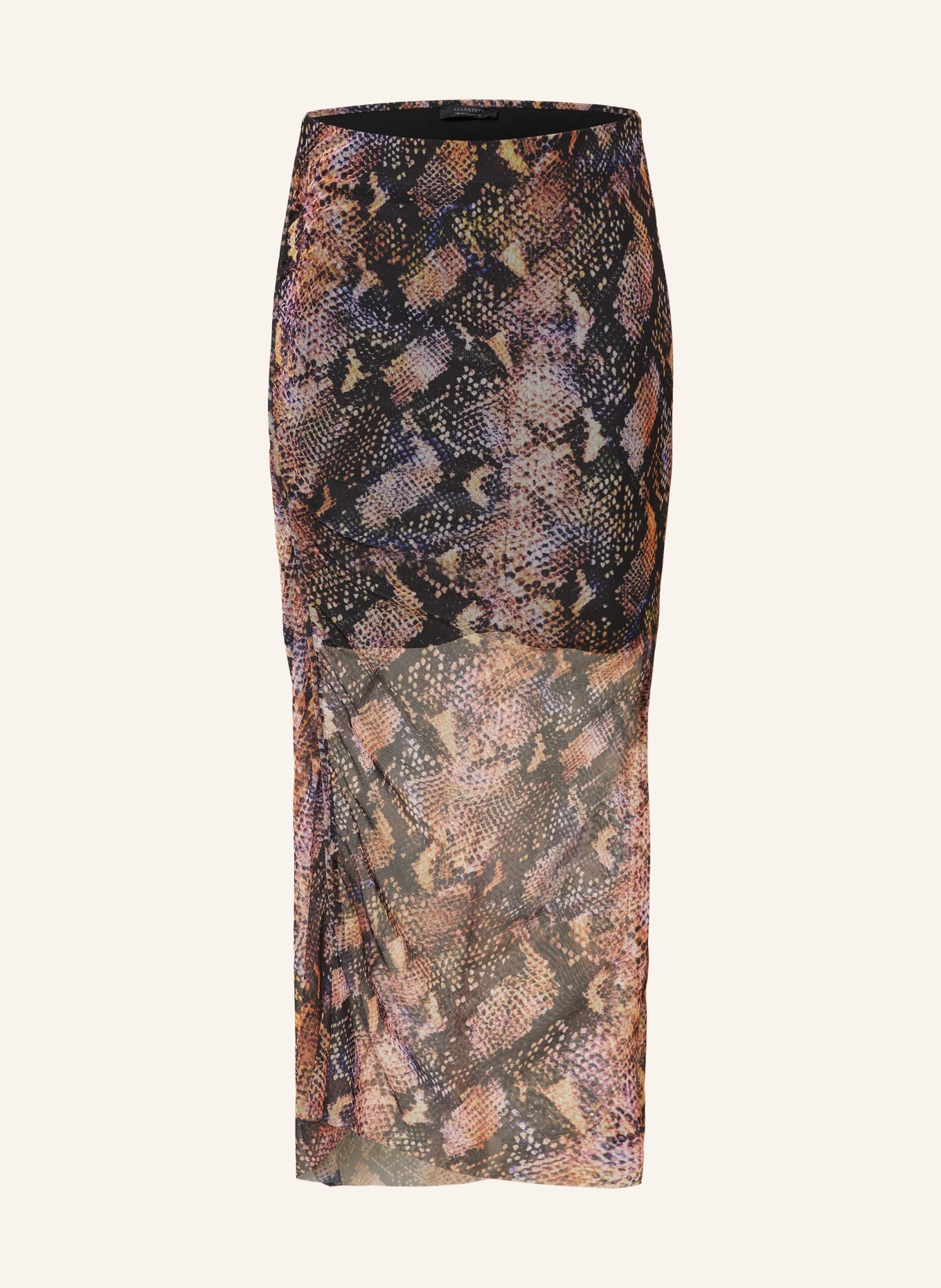 ALLSAINTS Mesh skirt NORA TAHOE, Color: BROWN/ BLACK (Image 1)