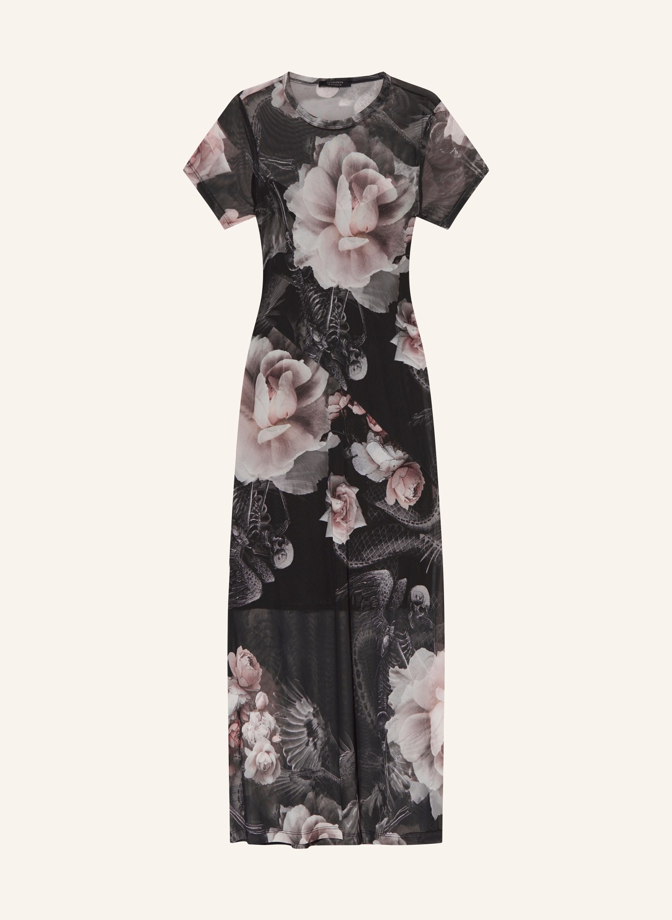 ALLSAINTS Mesh dress HANNA VALLEY, Color: BLACK/ GRAY/ PINK (Image 1)