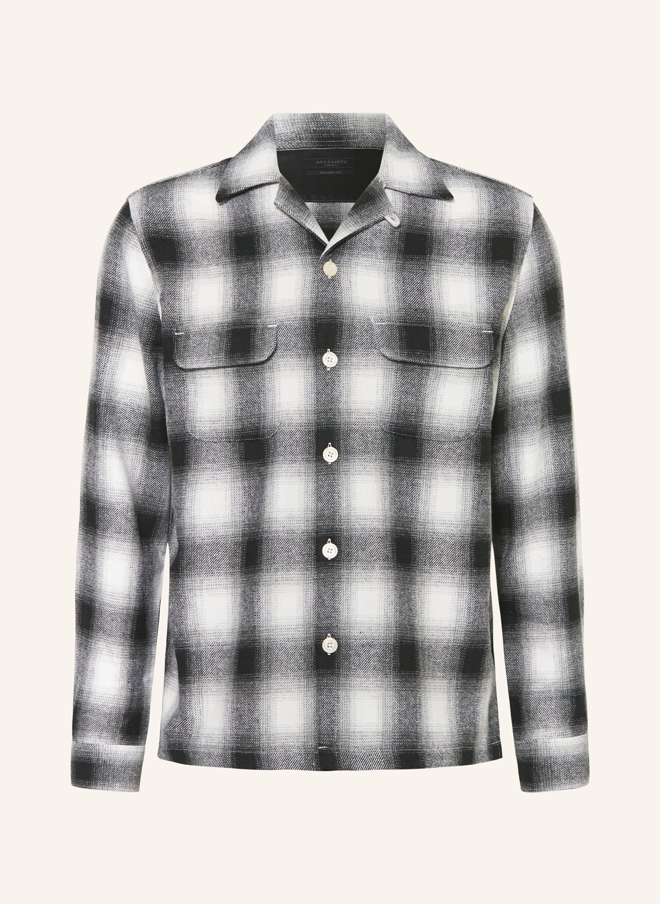ALLSAINTS Resort shirt FORTUNADO relaxed fit, Color: BLACK/ WHITE (Image 1)