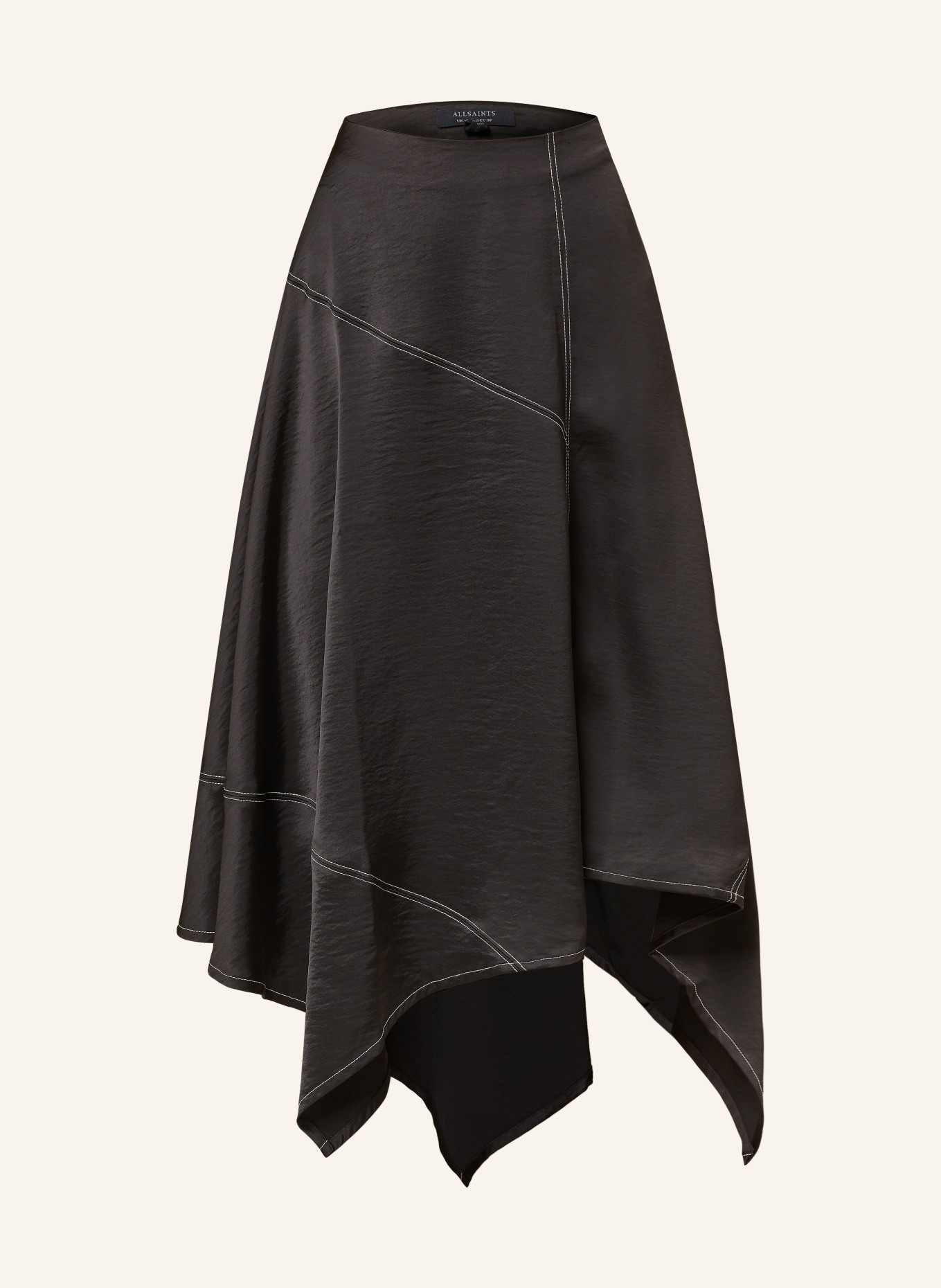 ALLSAINTS Satin skirt AGNES, Color: BLACK (Image 1)